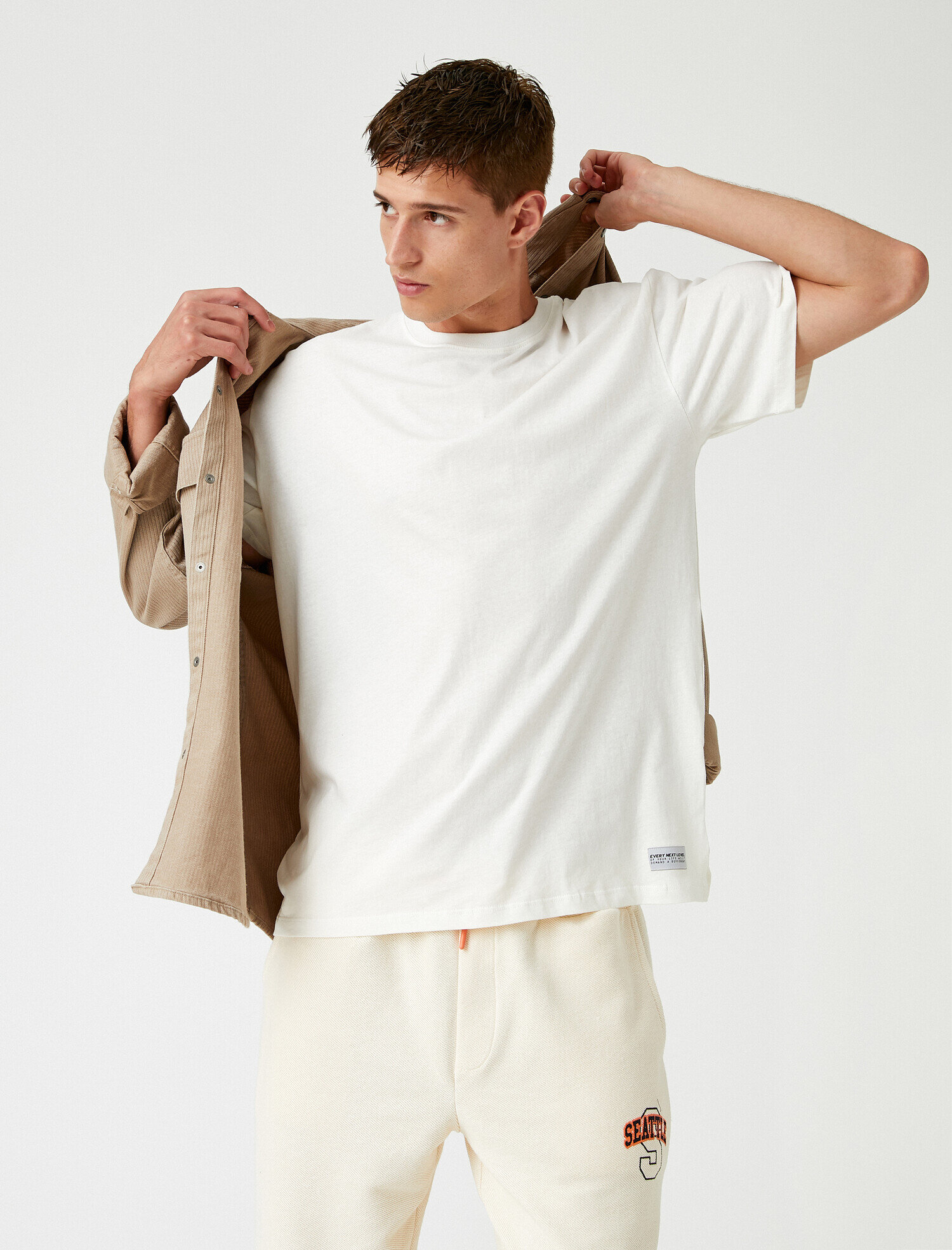   Oversize Basic Tişört Pamuklu