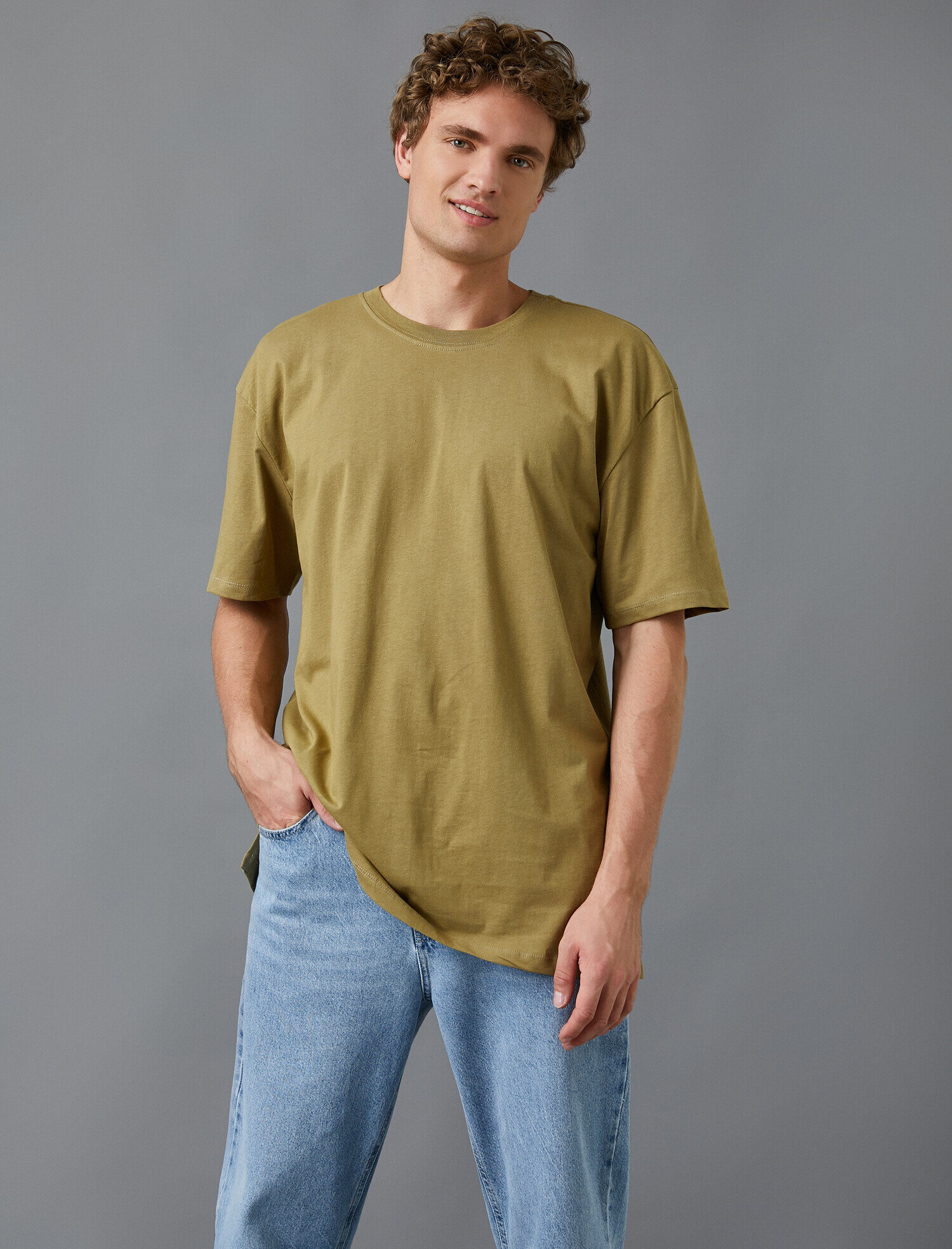   Oversize Basic Tişört Pamuklu