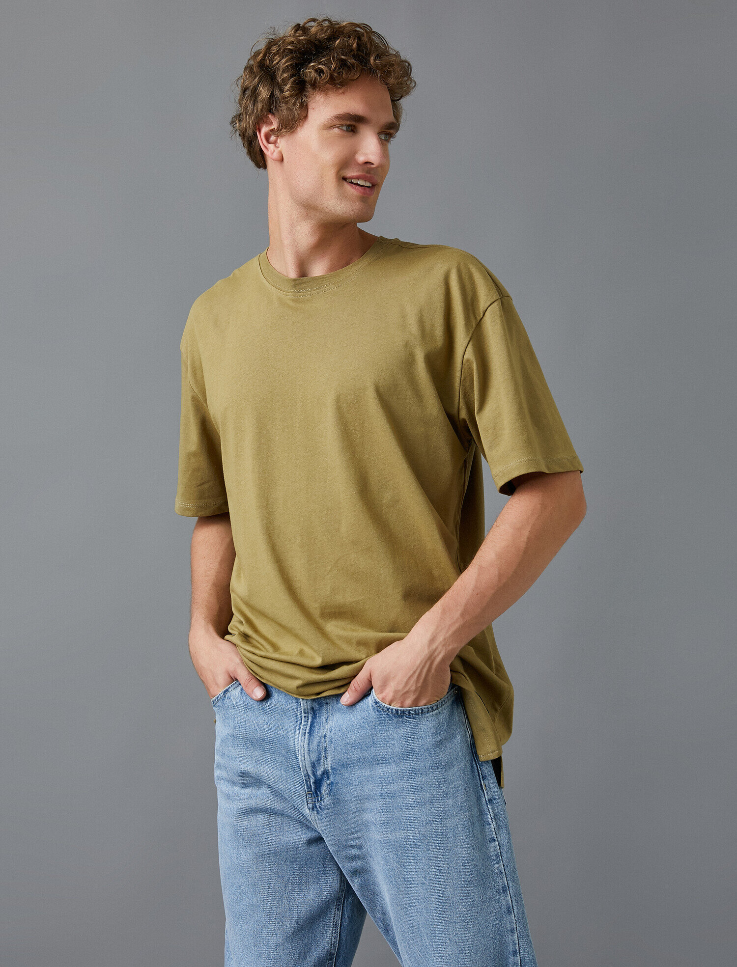   Oversize Basic Tişört Pamuklu