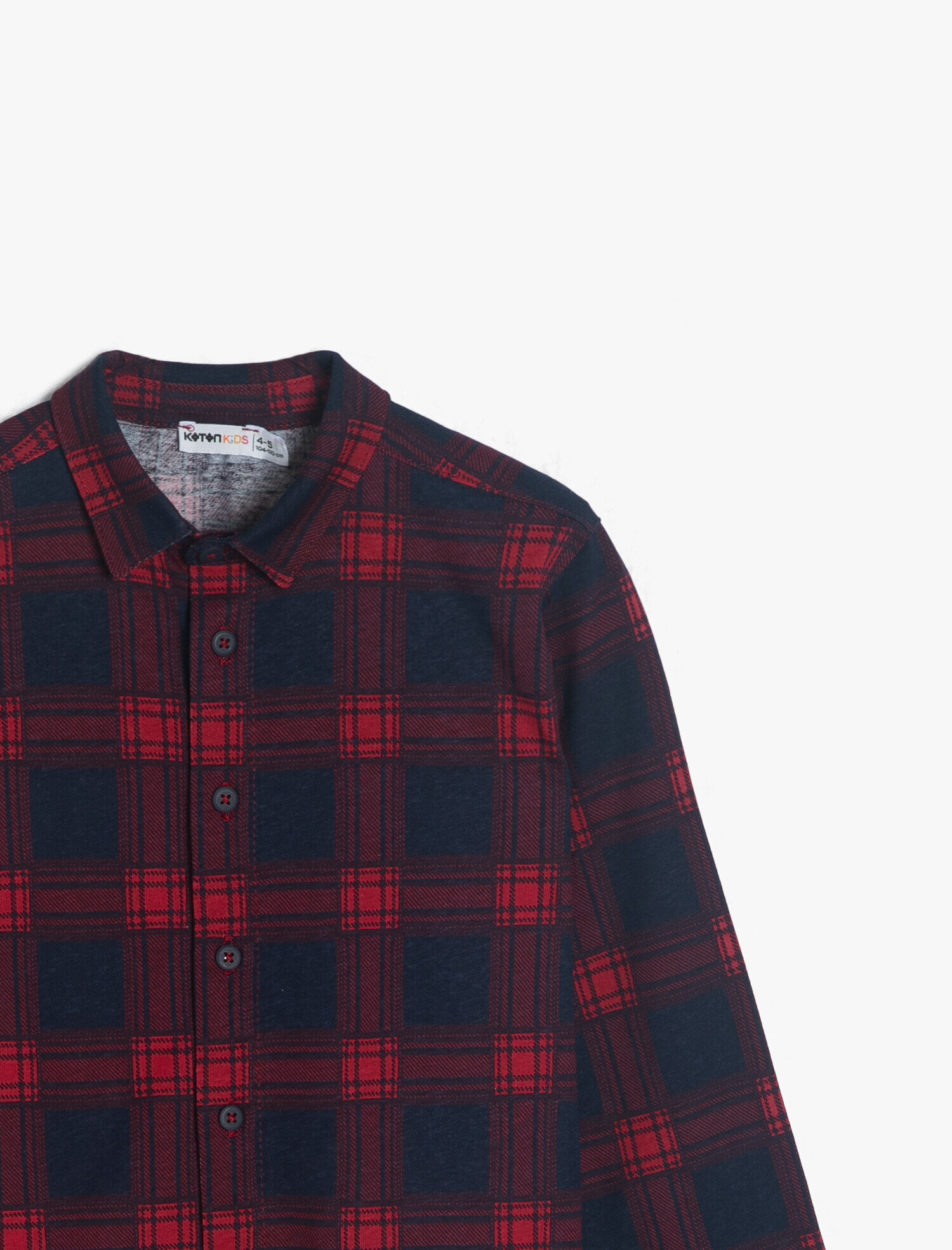  Erkek Çocuk Kareli Gömlek Klasik Yaka Uzun Kollu