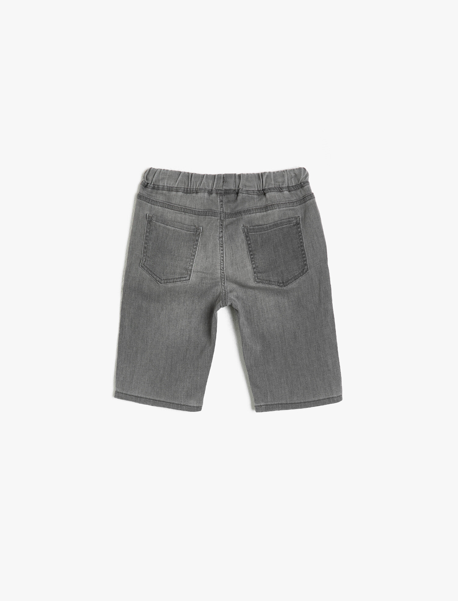  Erkek Çocuk Basic Beli Kordonlu ve Lastikli Rahat Kesim Jean Şort