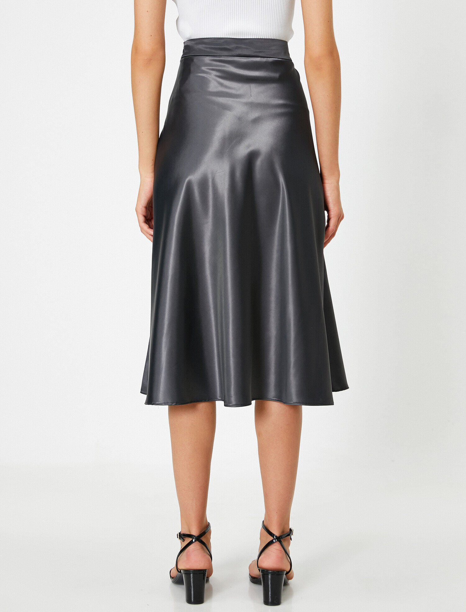   Yüksek Bel Midi Etek