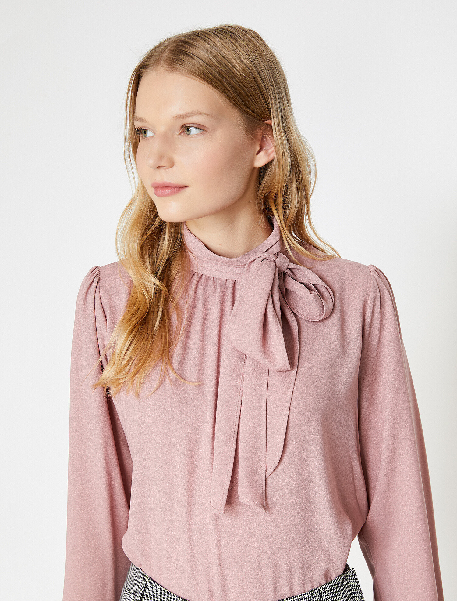   Şal Desenli Saten Bluz