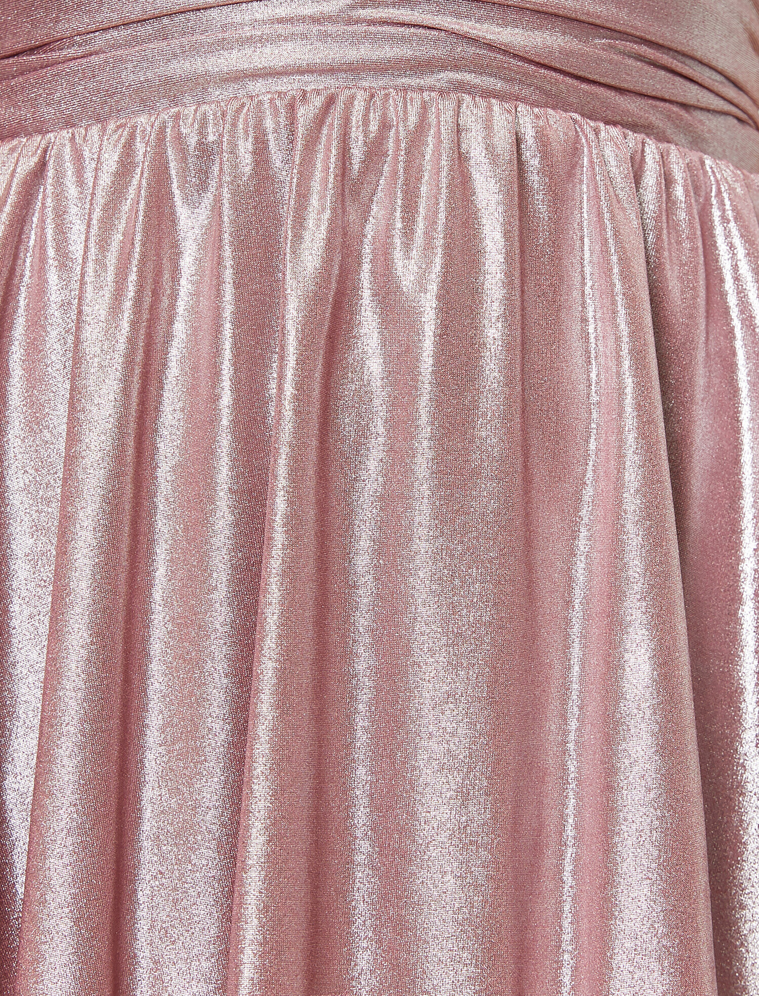   Parlak  Abiye Elbise Kemer Detaylı V Yakalı  Kısa