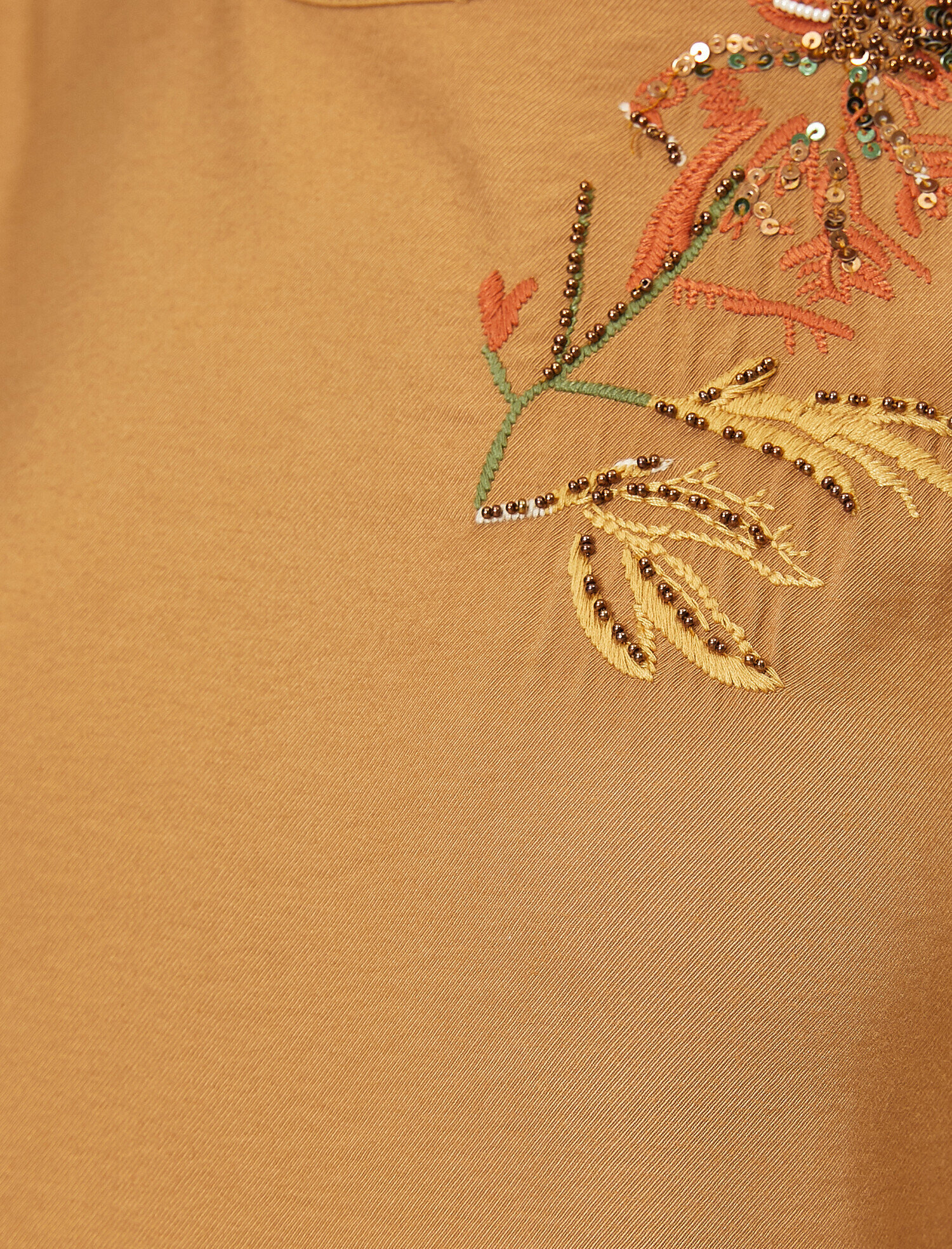   Yakası Çiçek İşleme Detaylı Uzun Poplin Elbise