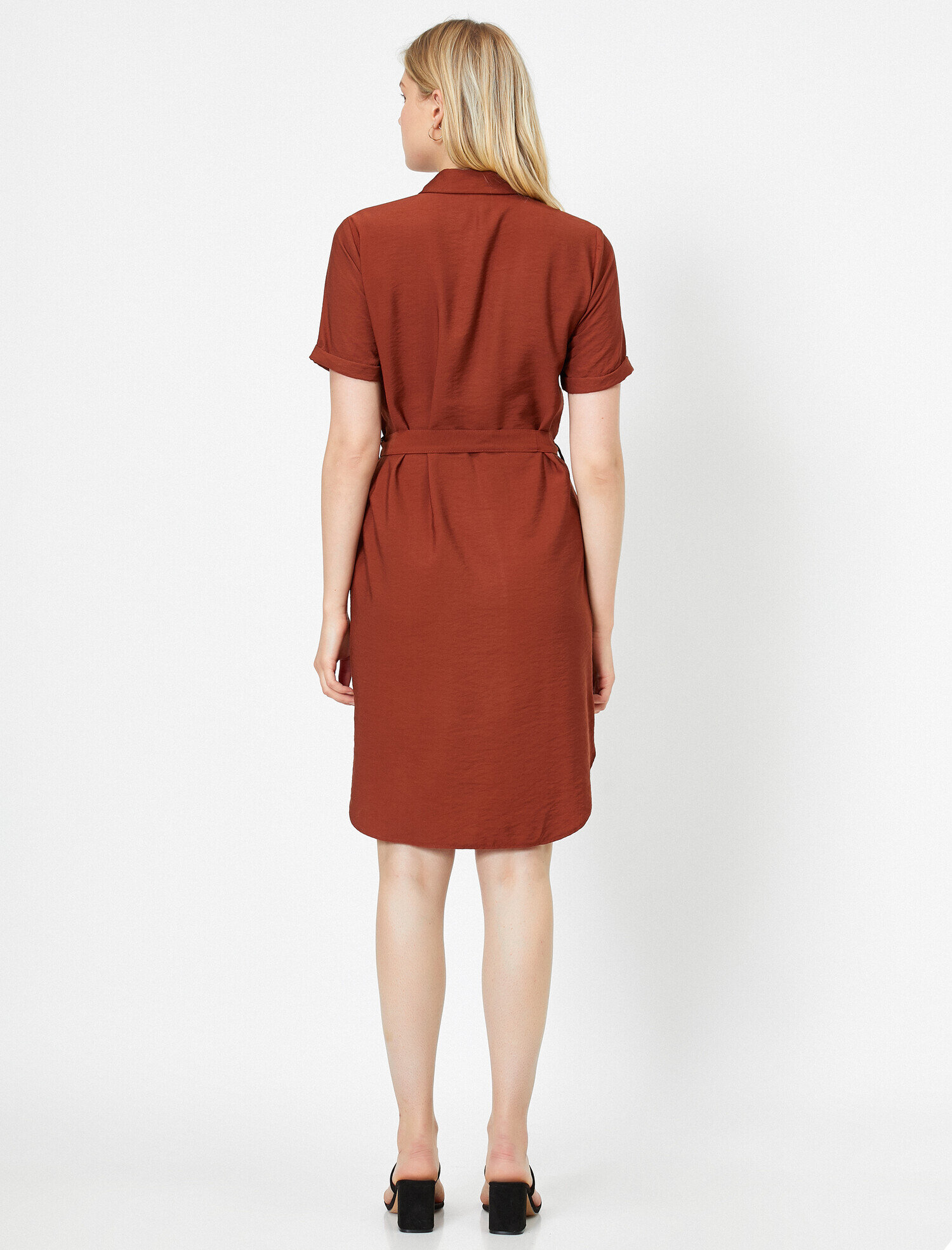   Cep Detaylı Gömlek Elbise