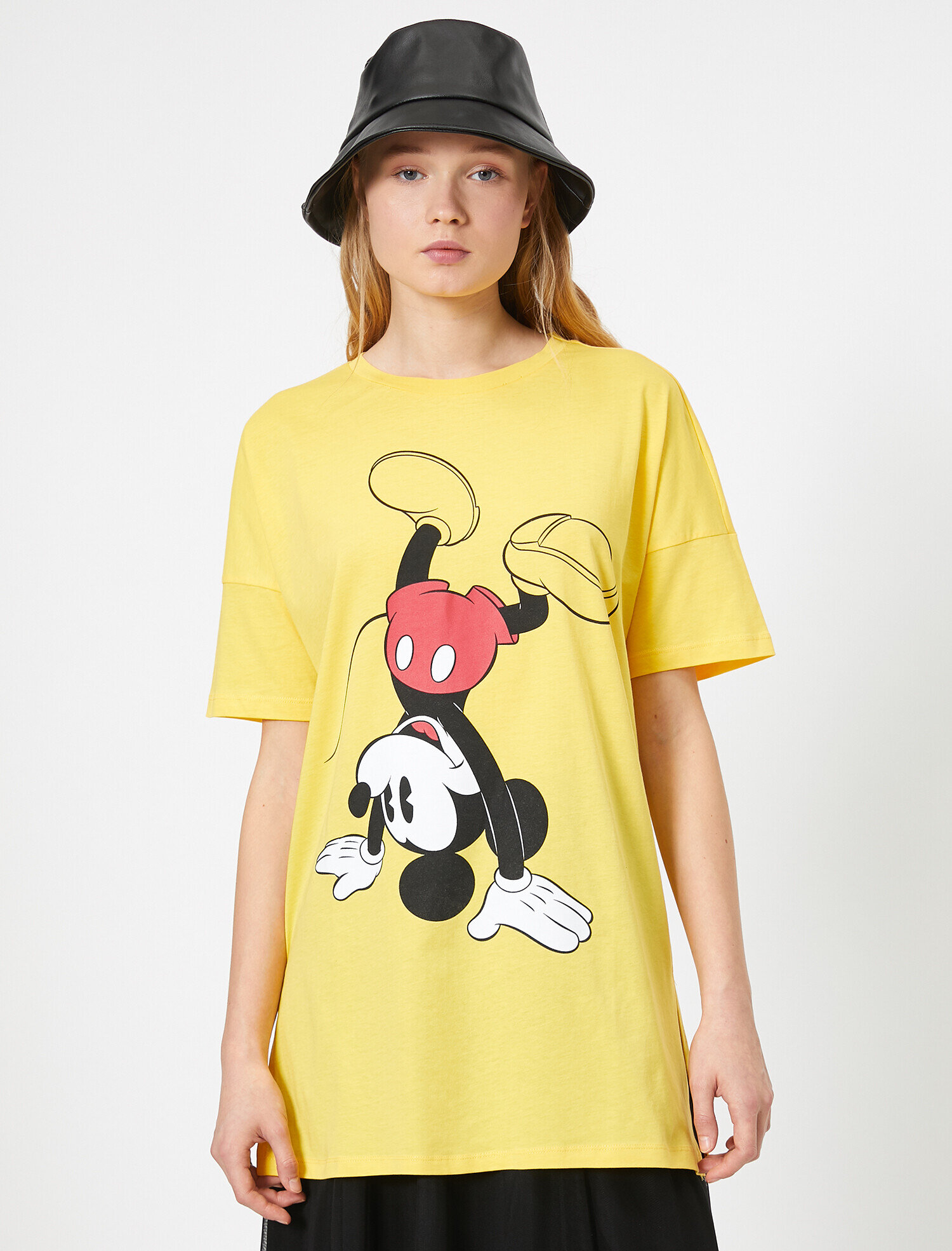   Mickey Mouse Baskılı Oversize Lisanslı Tişört