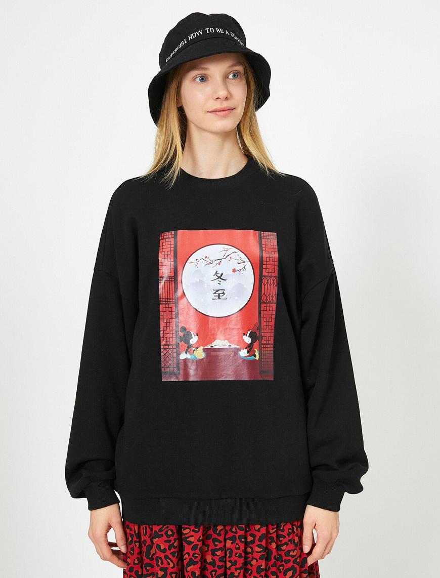   Mickey & Minnie Baskılı Lisanslı Sweatshirt