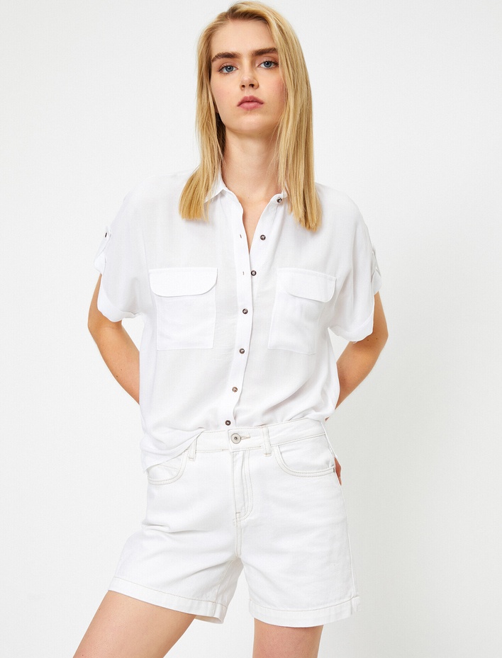  Kısa Kollu Cepli Gömlek