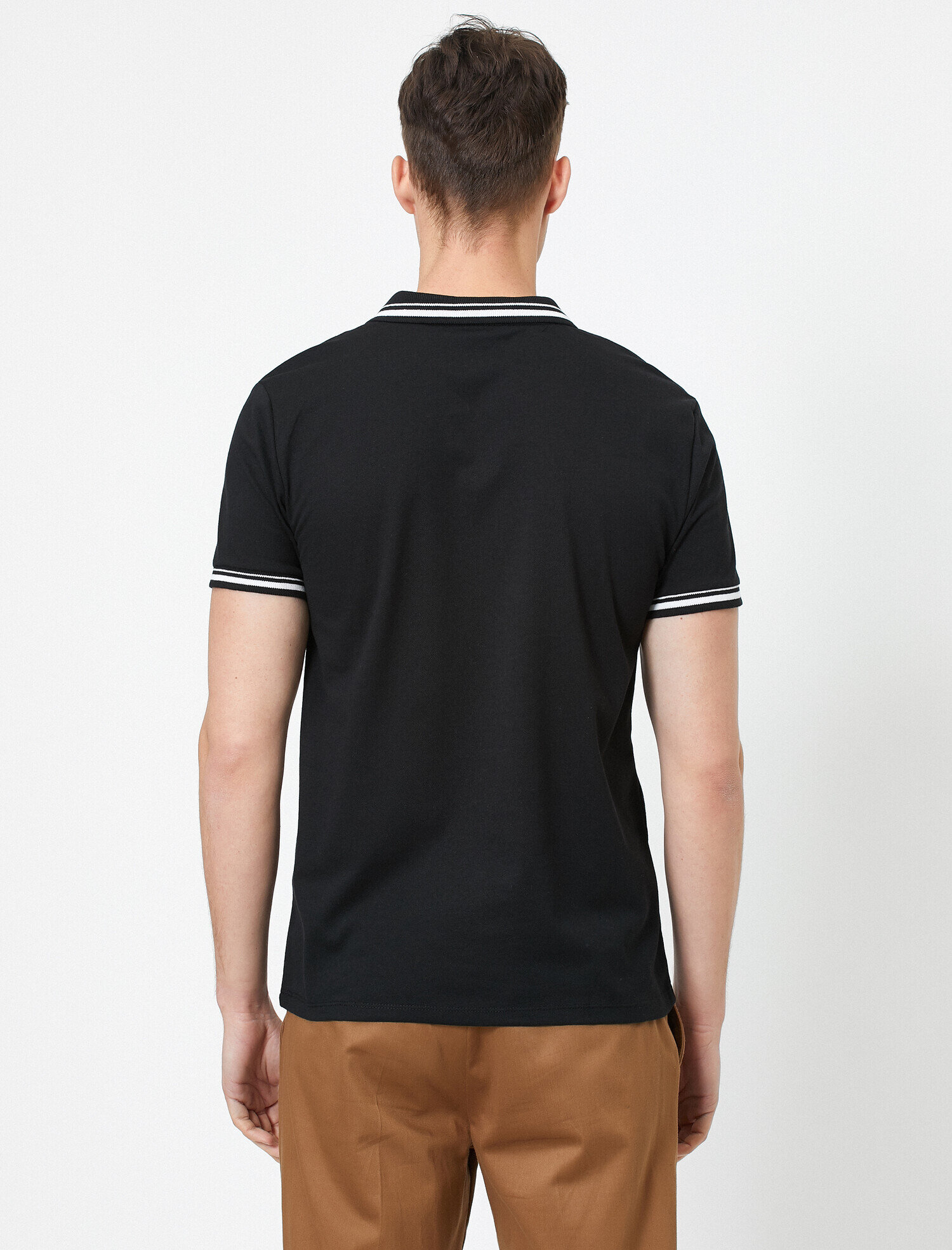   Polo Yaka Tişört Dar Kesim Kısa Kollu