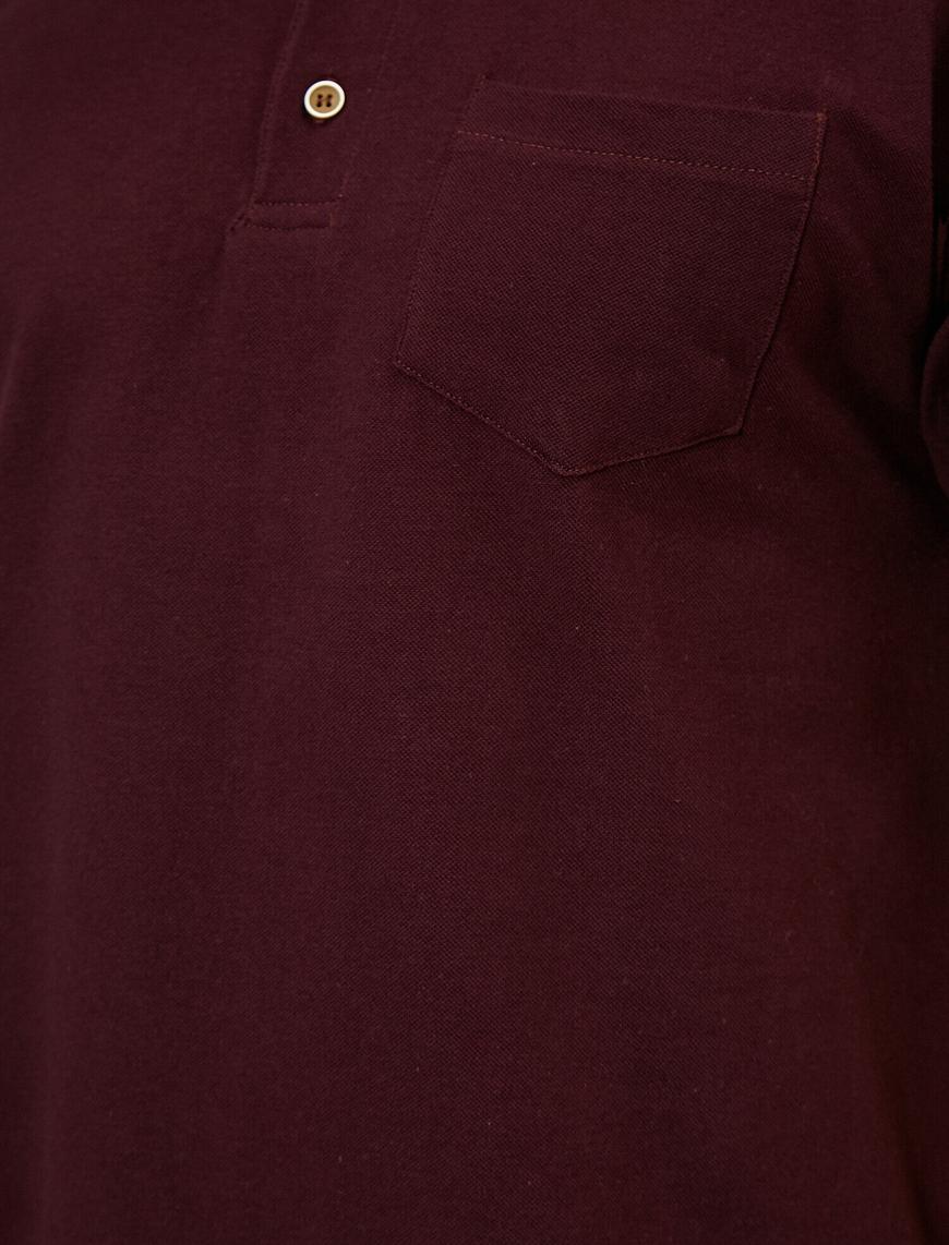   Polo Yaka Cep Detaylı Regular Fit Basic Tişört