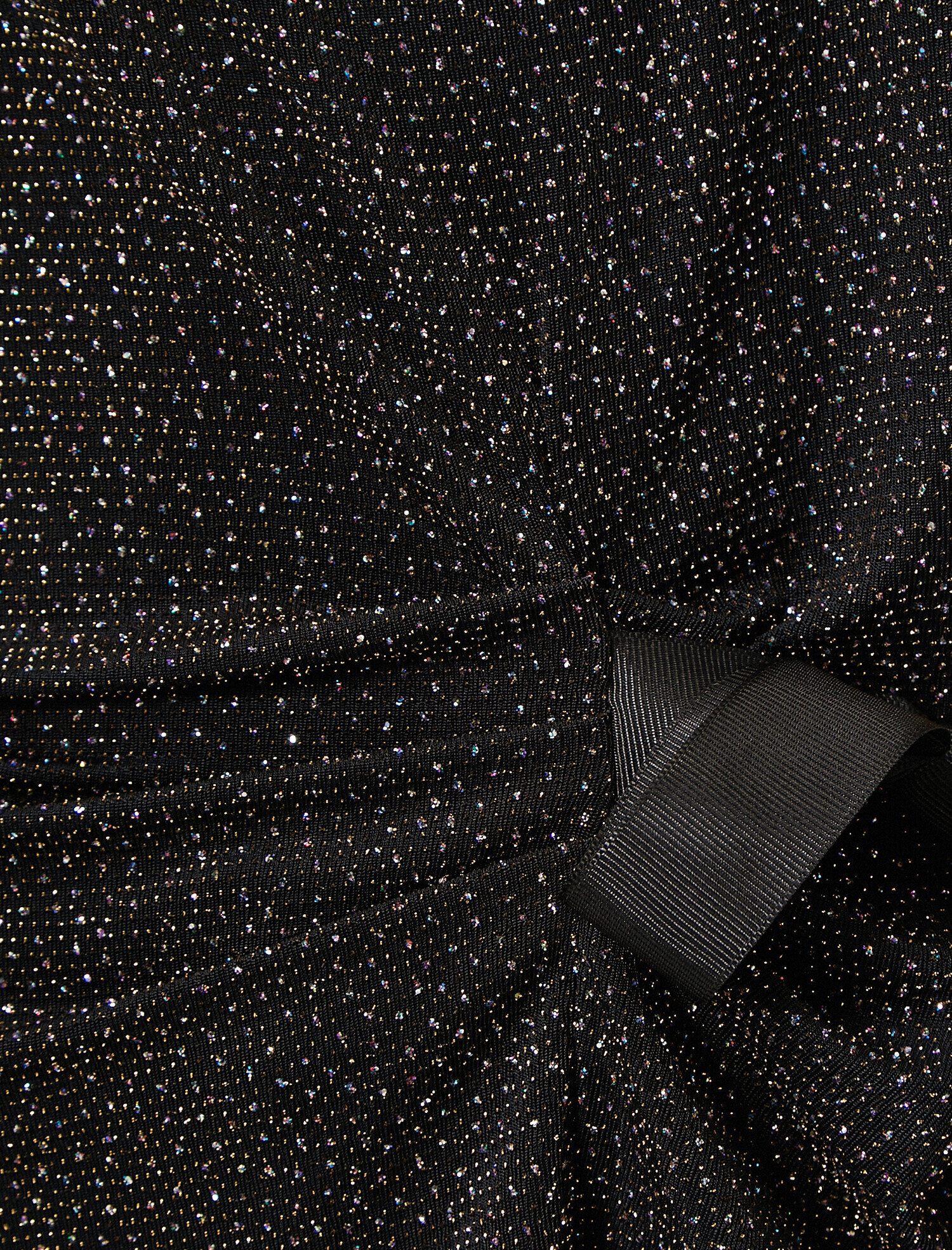   Abiye Bluz Bağcık Detaylı Simli Kısa Kollu