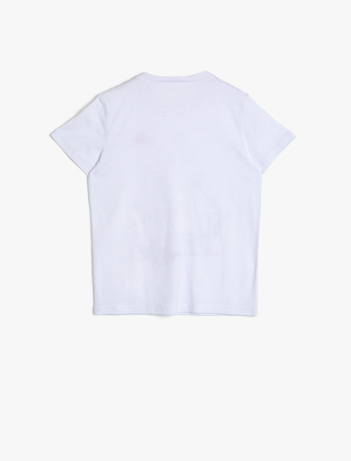 Erkek Çocuk Baskılı Pamuklu Kısa Kollu Bisiklet Yaka Tişört