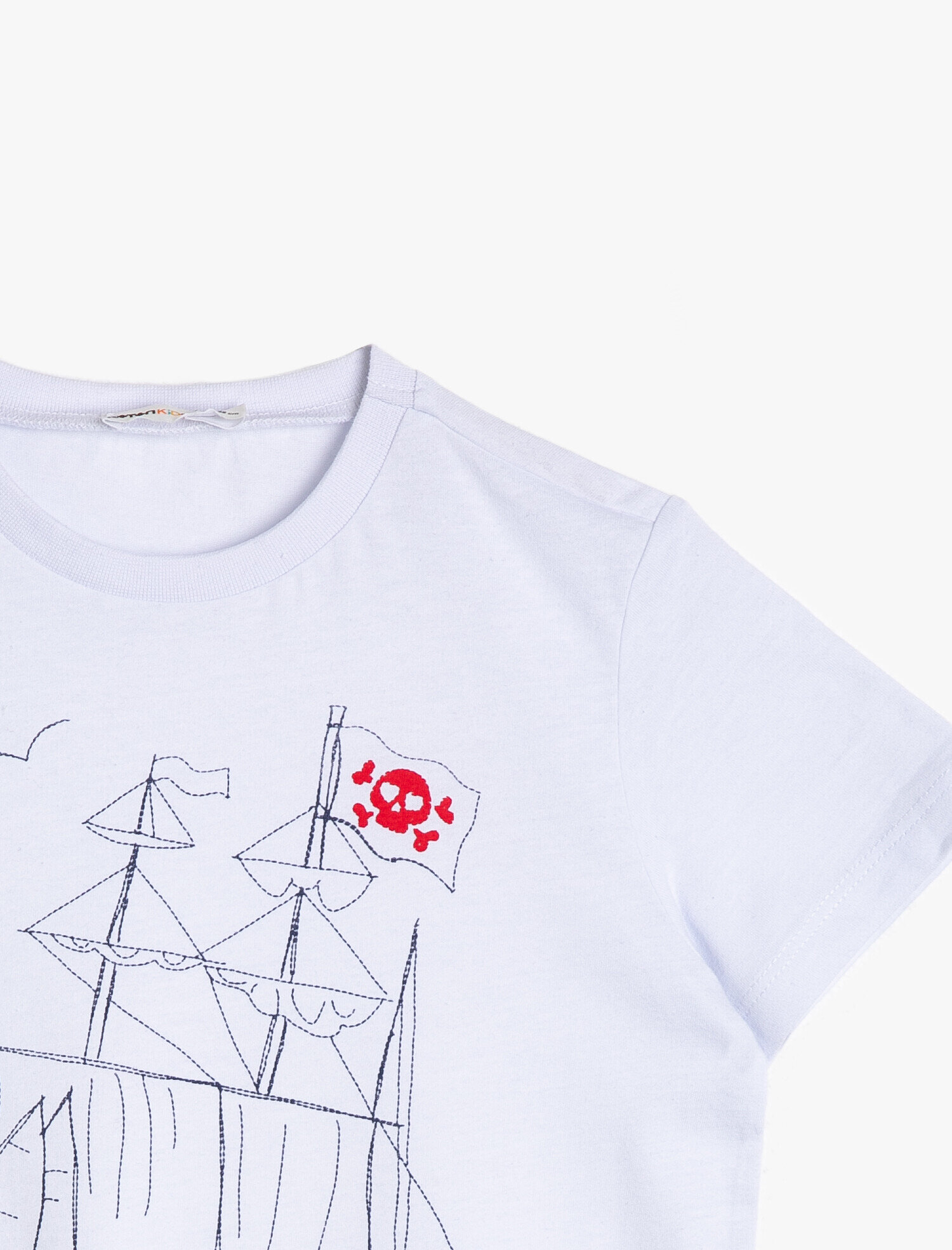  Erkek Çocuk Baskılı Pamuklu Kısa Kollu Bisiklet Yaka Tişört