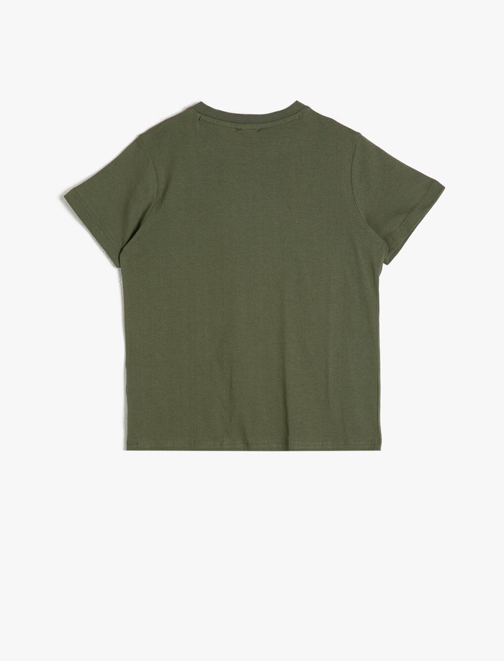 Erkek Çocuk Pamuklu Baskılı Kısa Kollu Bisiklet Yaka Tişört