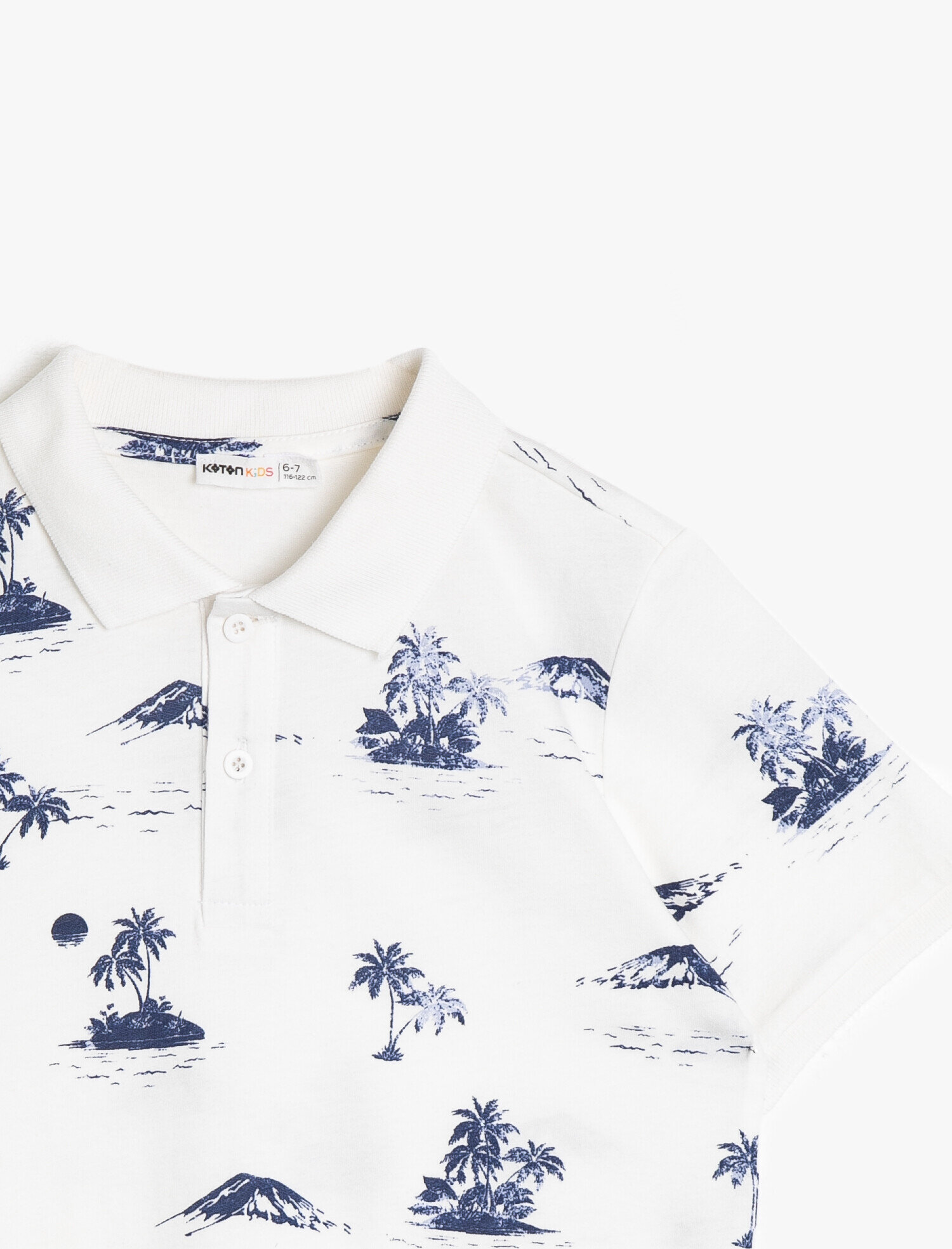  Erkek Çocuk Polo Yaka Baskılı Pamuklu Düğmeli Ribanalı Kısa Kollu Tişört