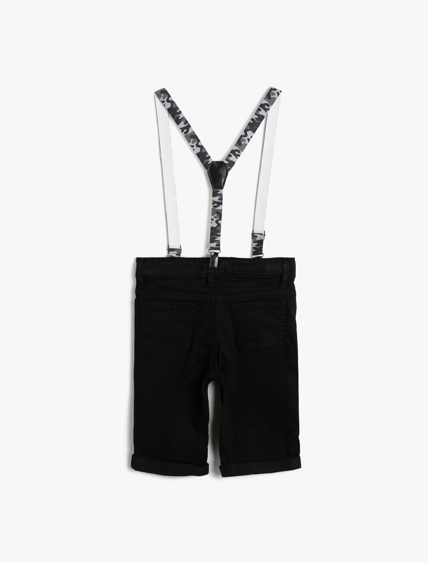  Erkek Çocuk Basic Kamuflaj Askılı 5 Cep Jean Şort