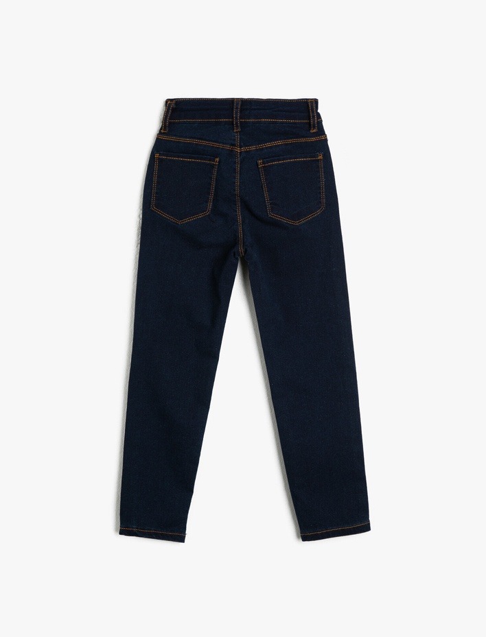 Erkek Çocuk Kot Pantolon Pamuk Karışımlı Cepli - Loose Jean