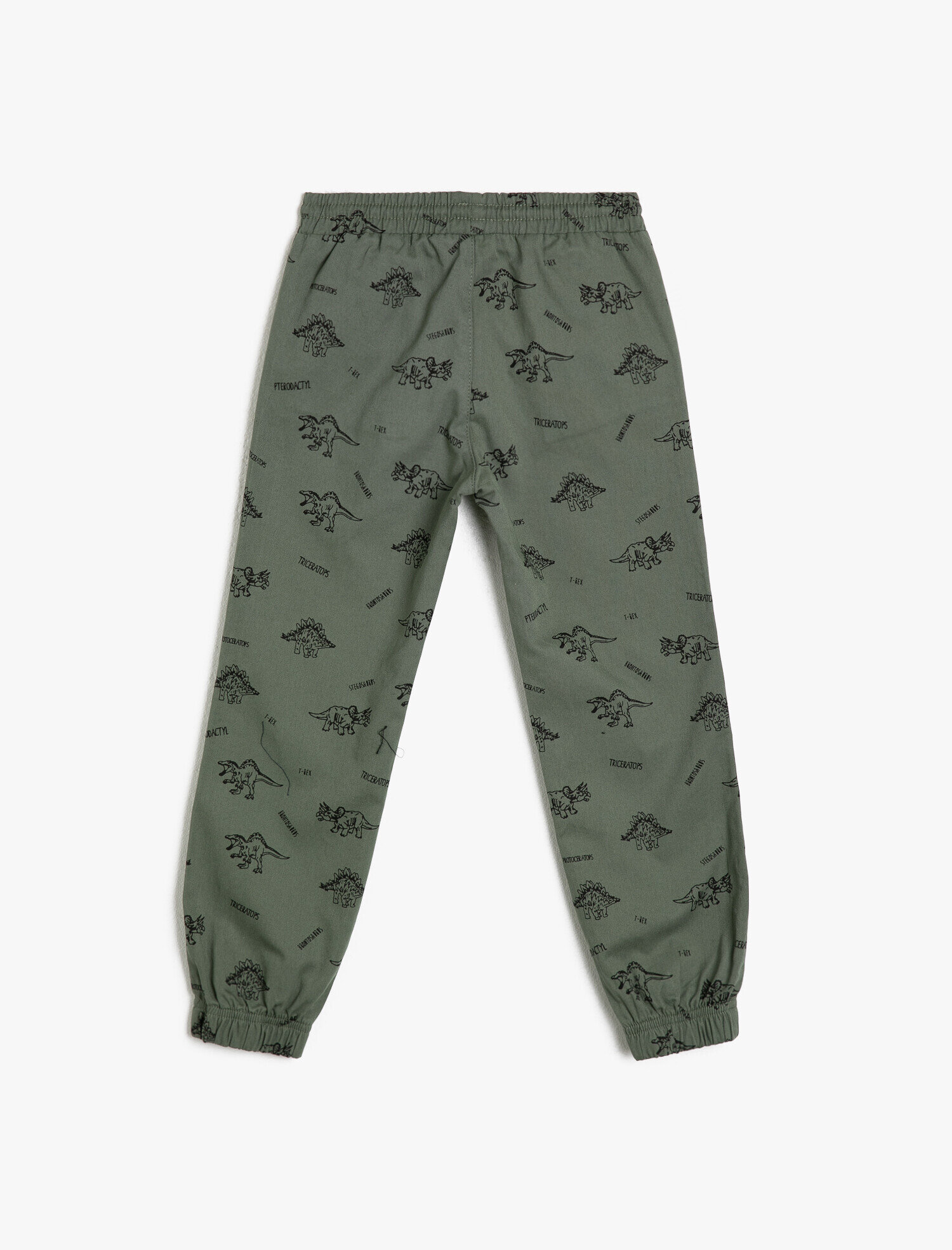  Erkek Çocuk Desenli Beli Paçası Lastikli Pamuklu Gabardin Kumaştan Jogger Pantalon