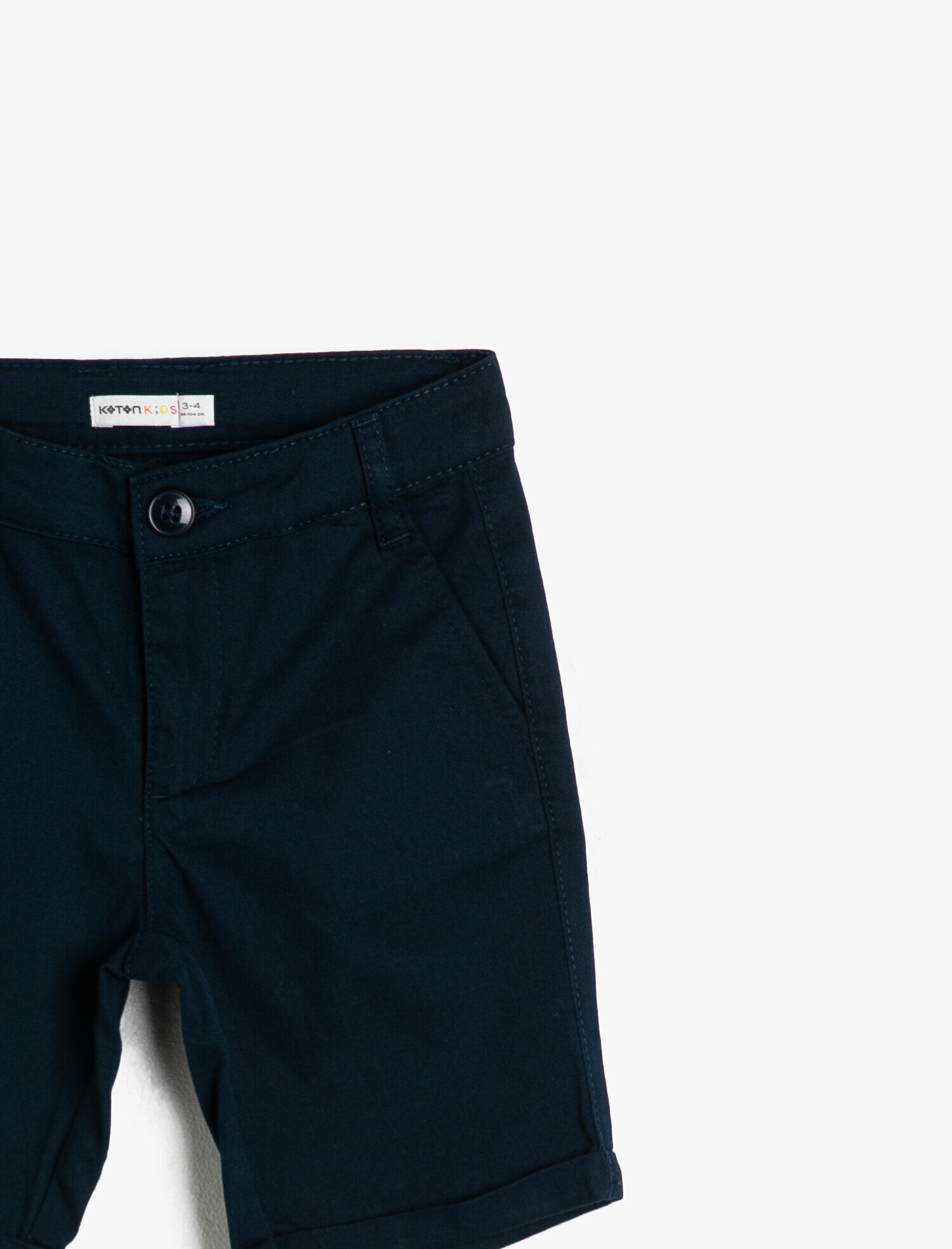  Erkek Çocuk Normal Bel Pamuklu Düğmeli Chino Kesim Basic Şort