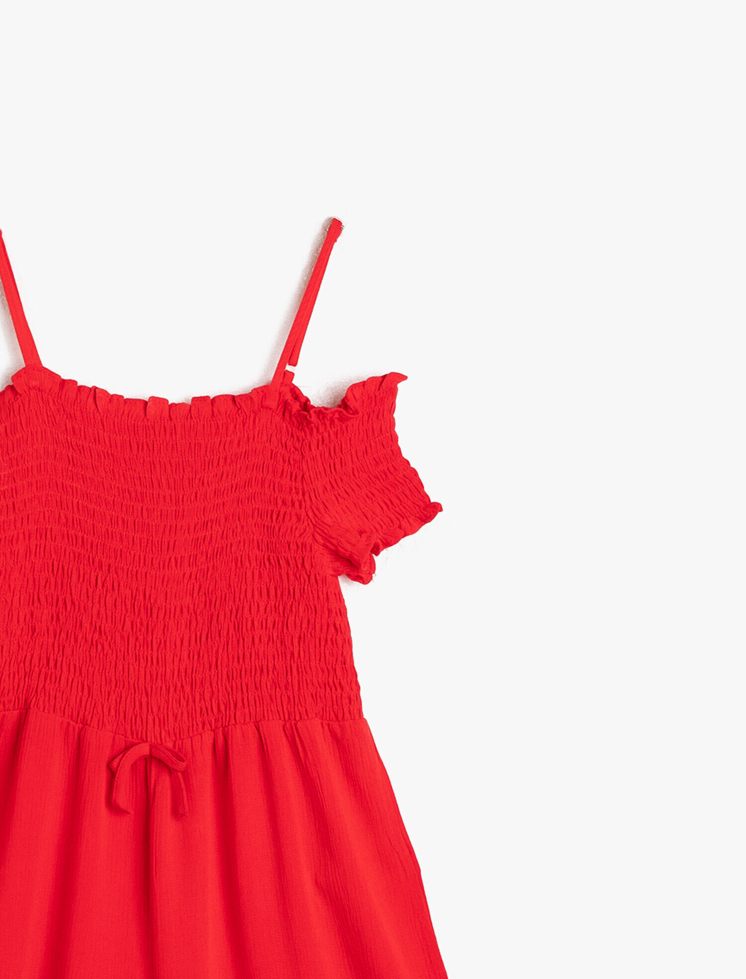  Kız Çocuk İnce Dökümlü Dokulu Kumaştan Omzu Açık Askılı Kısa Şortlu Tulum