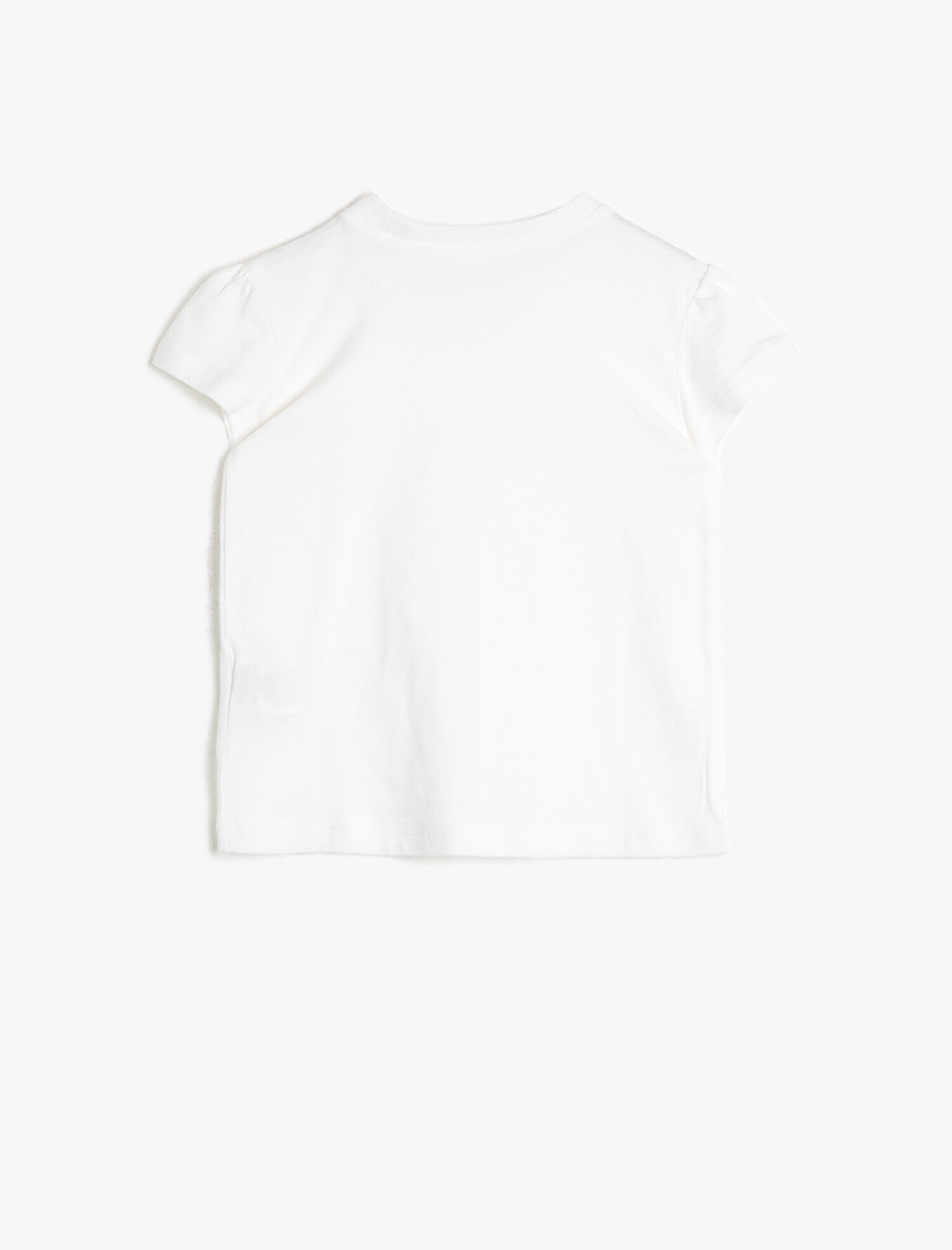  Kız Çocuk Basic Yumuşak Pamuklu Bisiklet Yaka Kısa Kollu Tişört