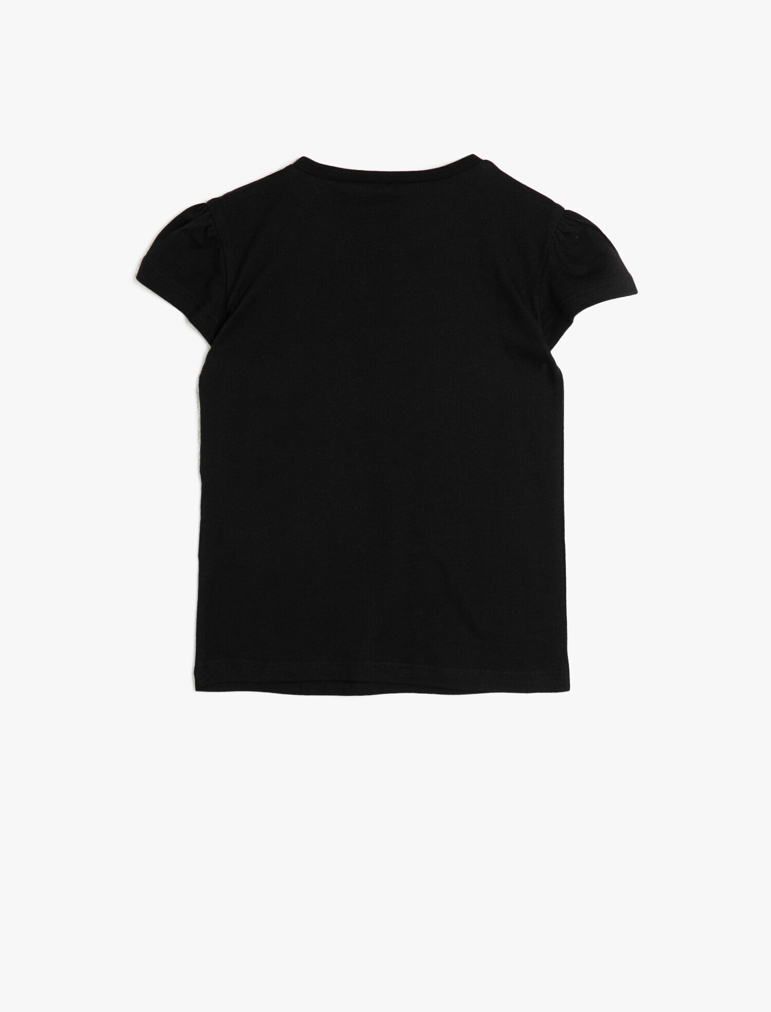  Kız Çocuk Basic Yumuşak Pamuklu Bisiklet Yaka Kısa Kollu Tişört