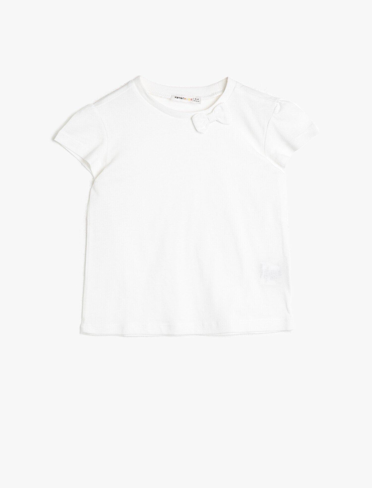  Kız Çocuk Basic Yumuşak Pamuklu Bisiklet Yaka Kısa Kollu Tişört