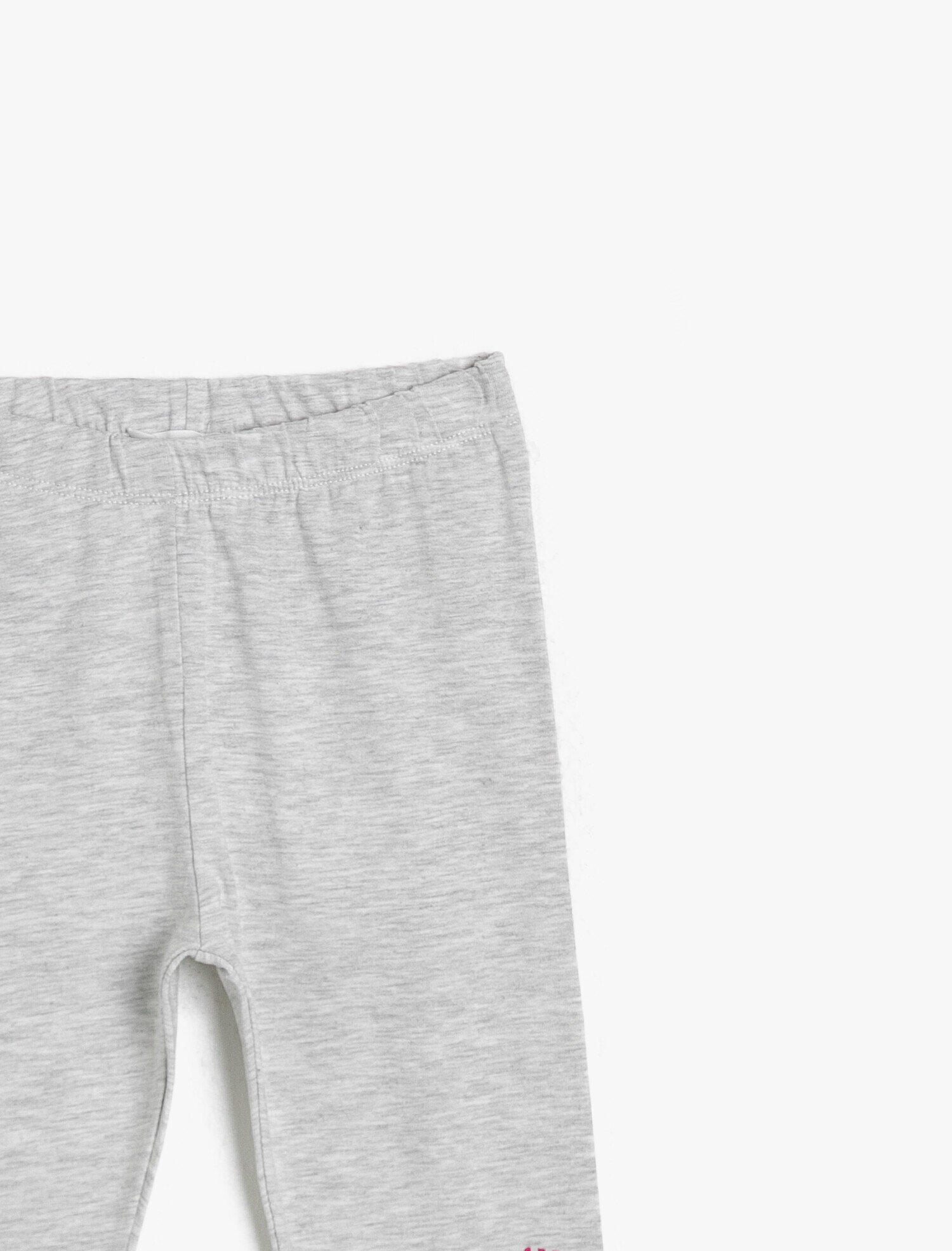  Kız Çocuk Yanda Yazılı Baskılı İnce Esnek Kumaştan Normal Bel Uzun Boy Tayt