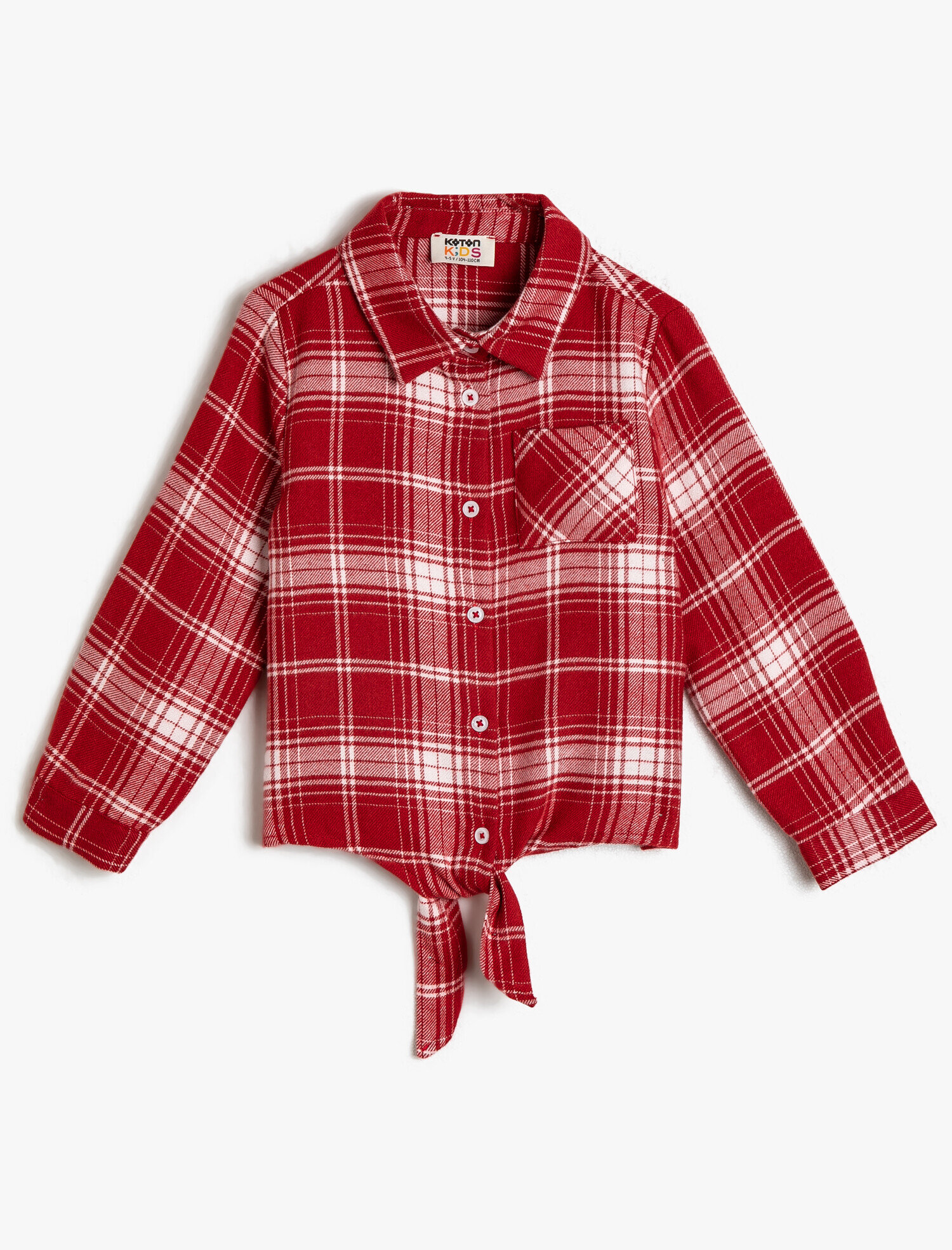  Kız Çocuk Ekoseli Tüylü Kalın Kumaştan Belden Bağlamalı Uzun Kollu Gömlek