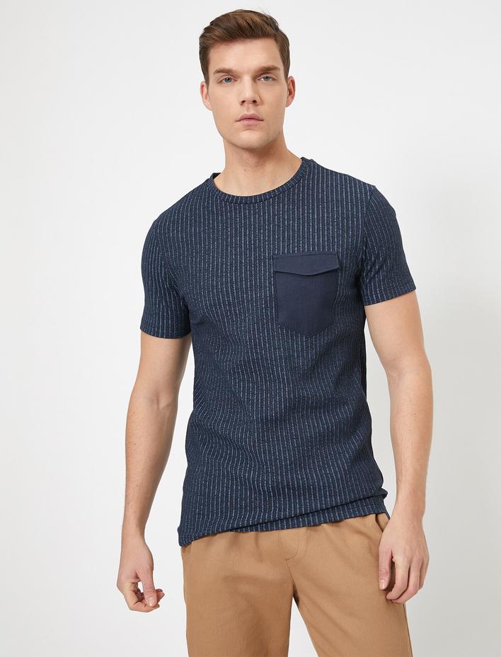  Bisiklet Yaka Slim Fit Tişört Kazak