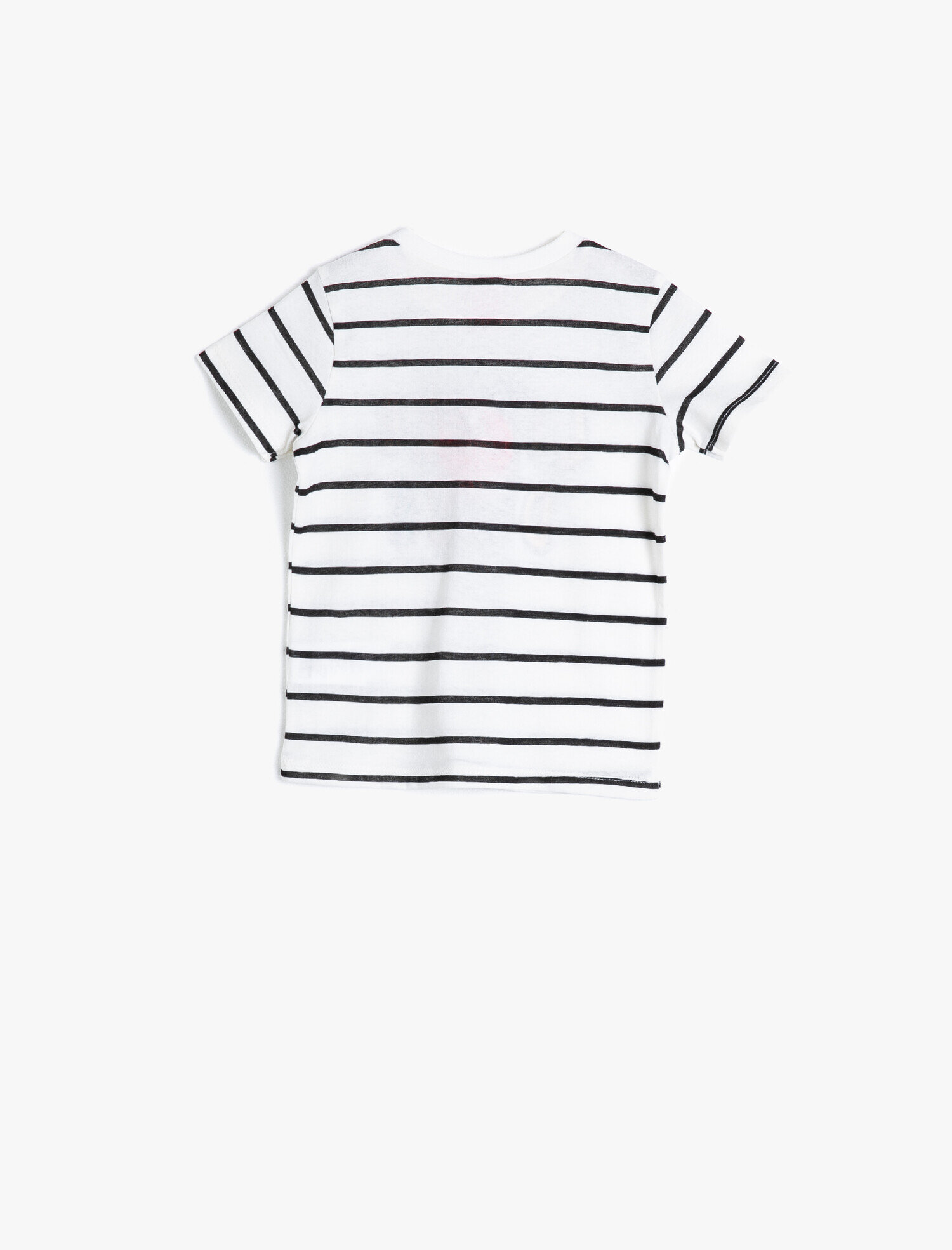  Erkek Bebek Bisiklet Yaka Kısa Kollu Çizgili Pamuklu Tişört