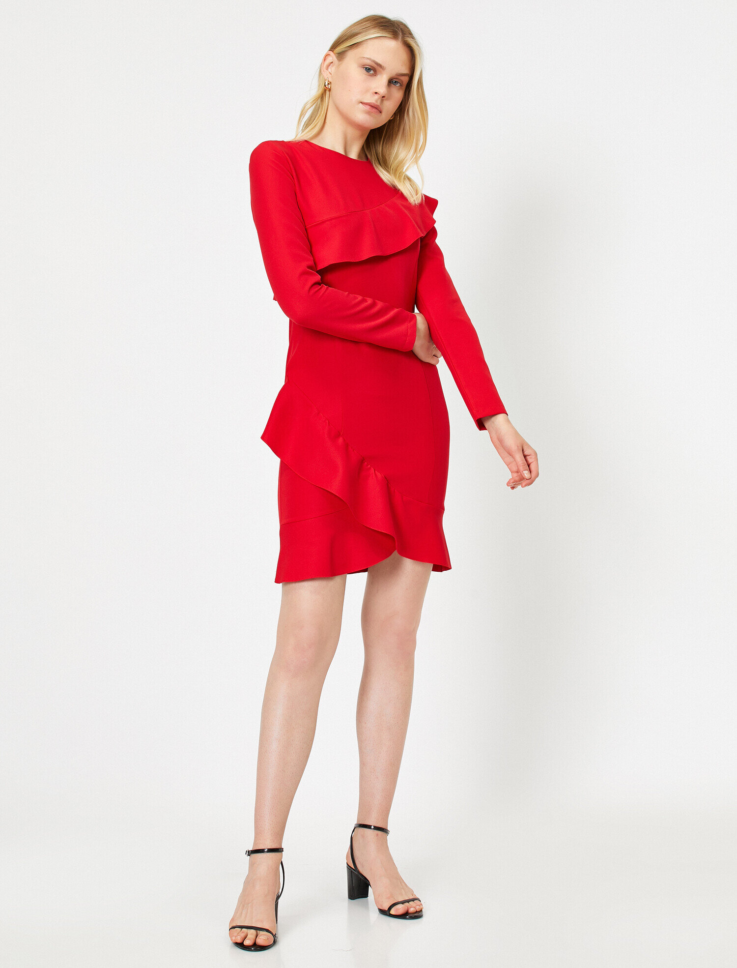   Fırfır Detaylı Elbise