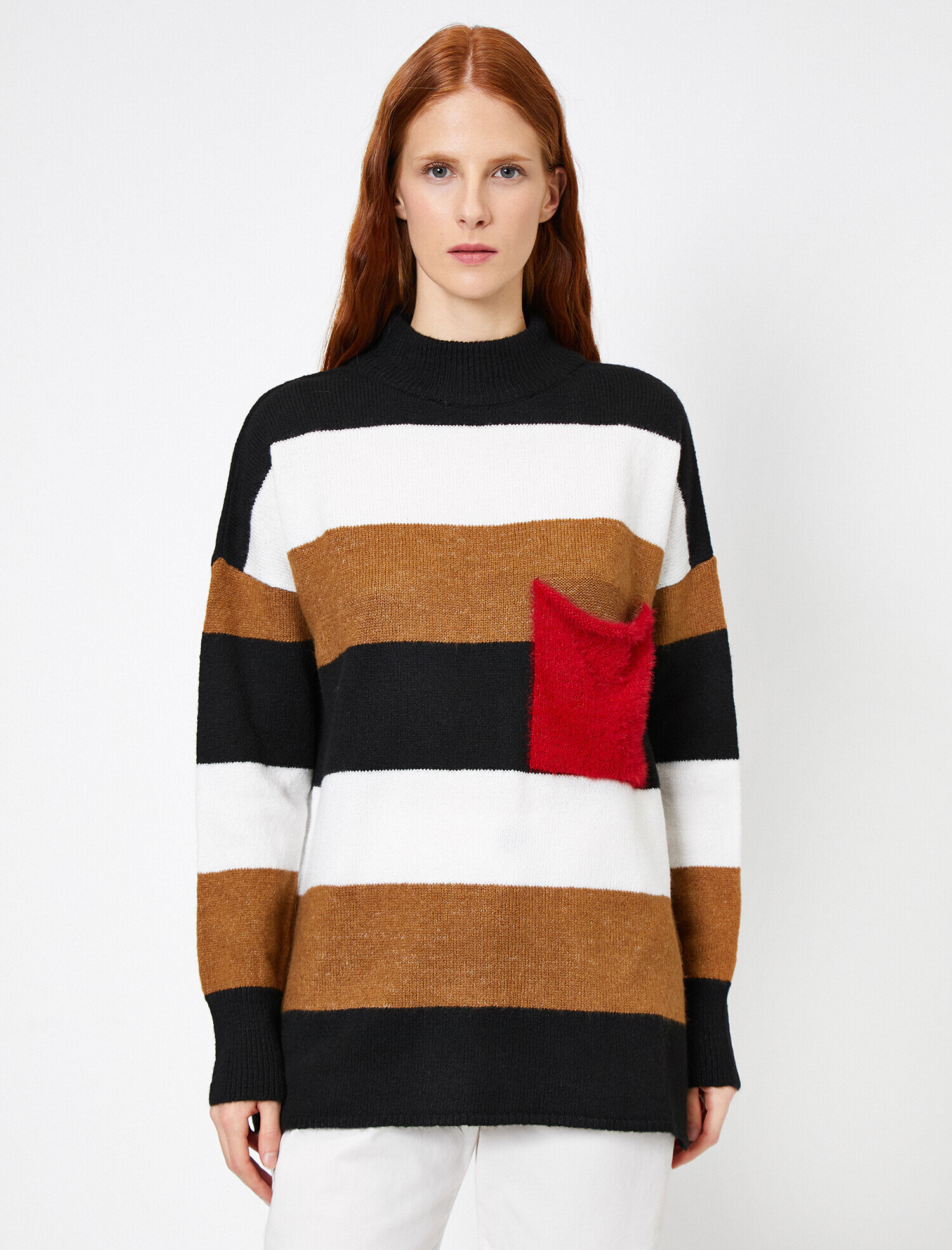   Çizgili Triko Kazak