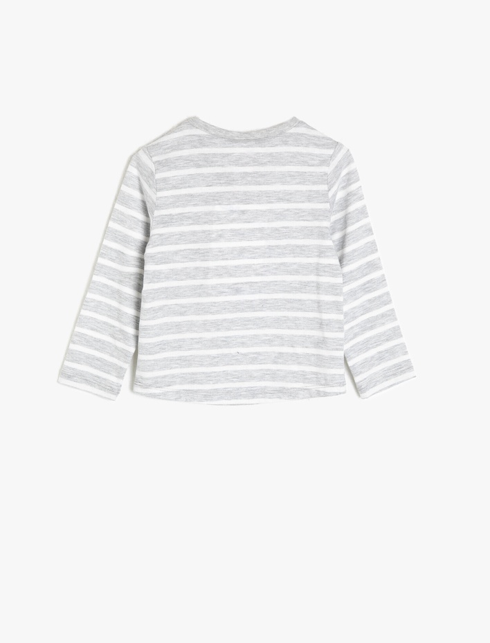 Kız Bebek Baskılı Tişört Uzun Kollu