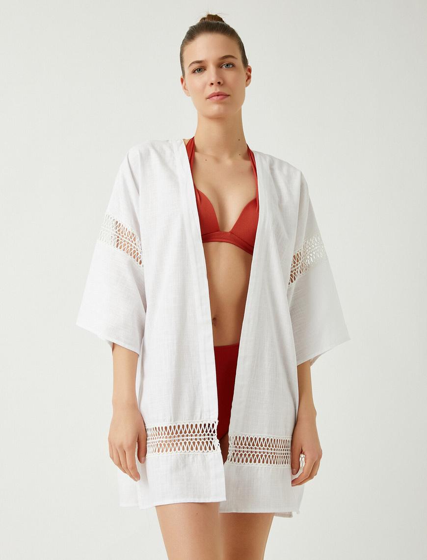   Pamuklu Fistolu Dokuma Kimono