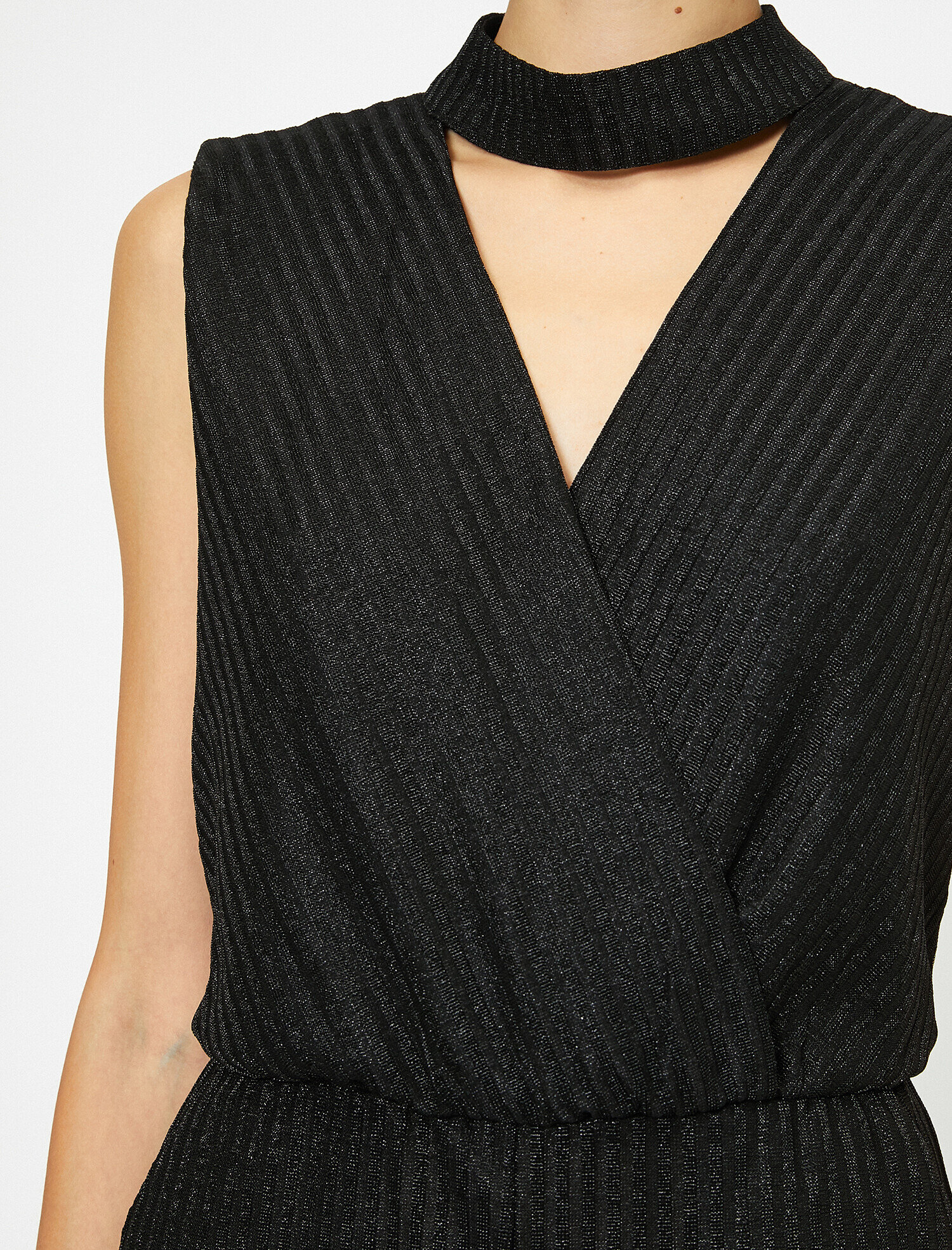   Abiye Tulum Kolsuz Pencere Detaylı Bol Paça