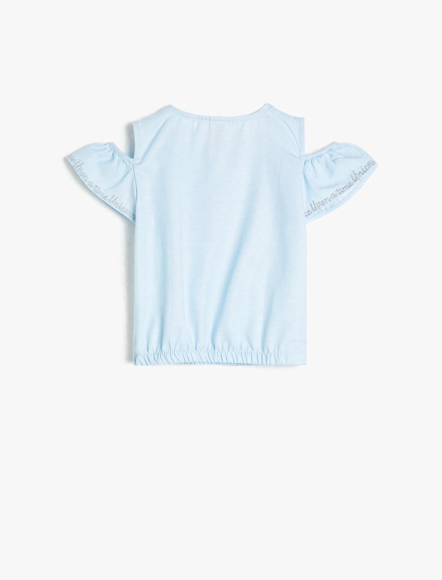  Kız Bebek Düğme Detaylı Bluz