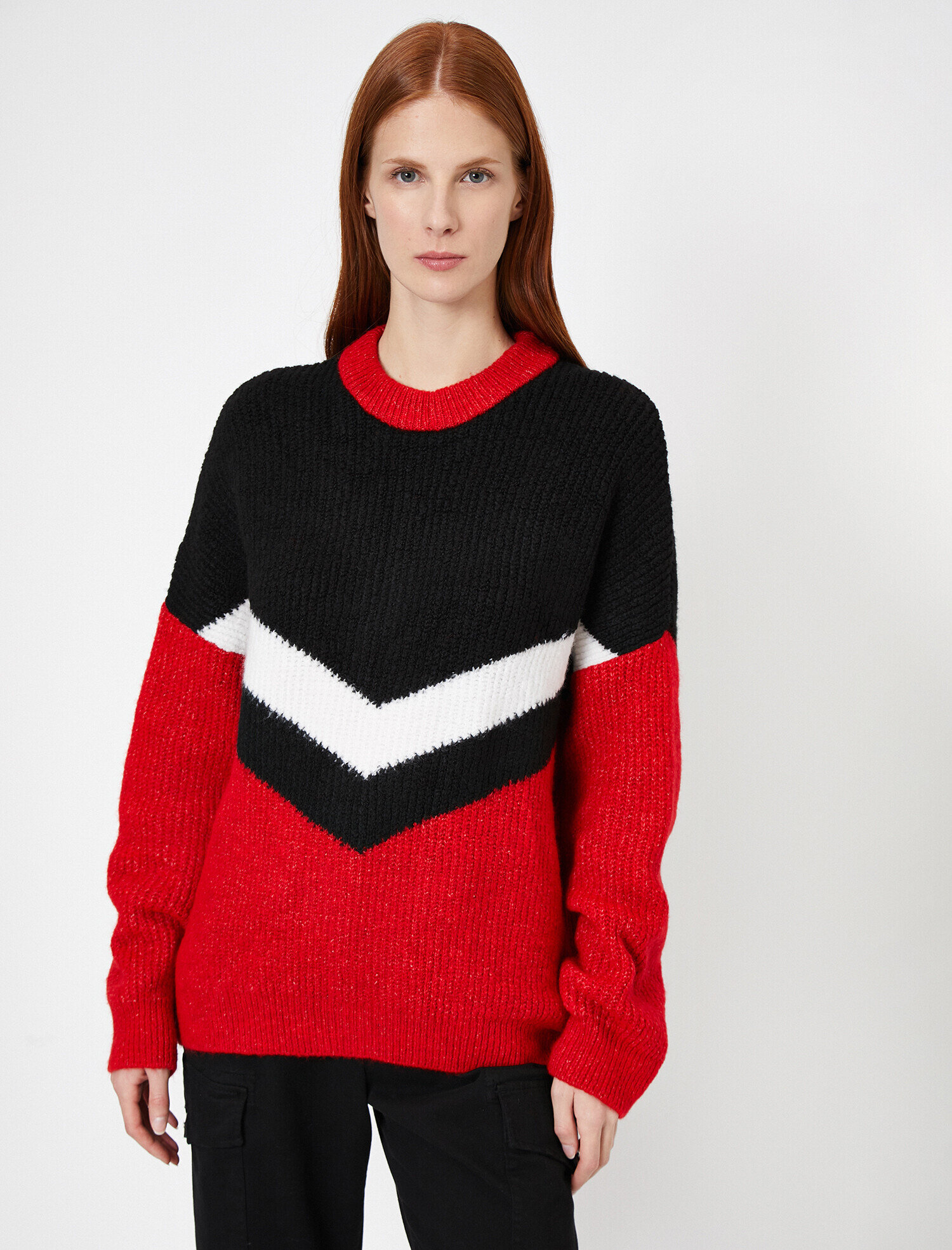   Çizgili Triko Kazak