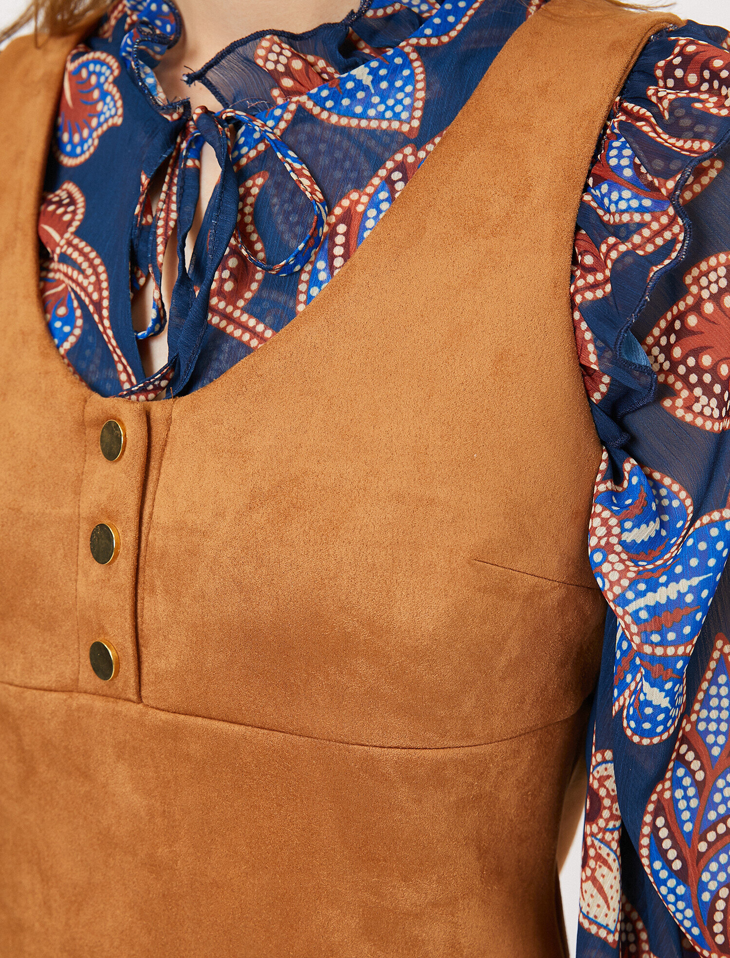   Süet Görünümlü Elbise