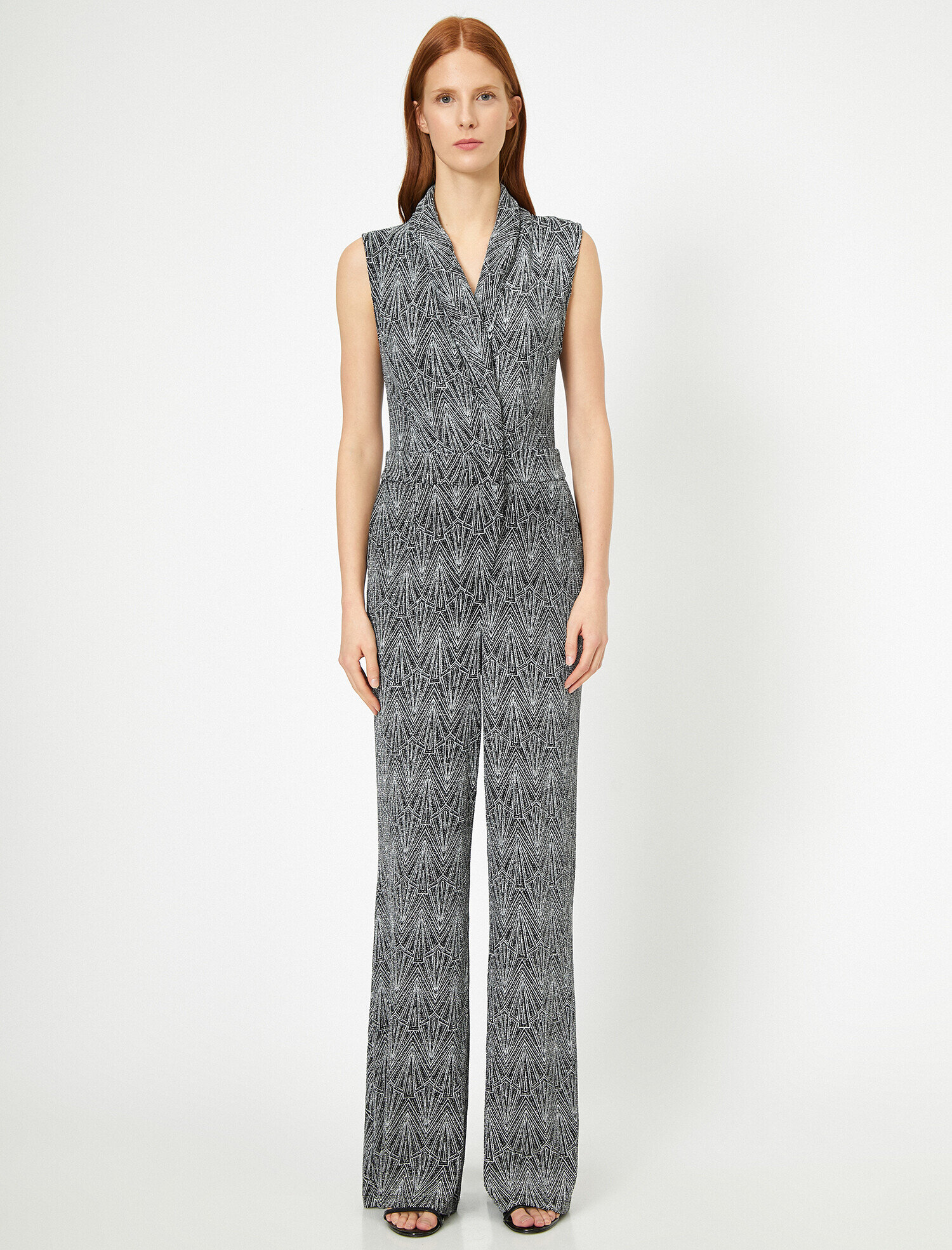   Abiye Tulum Takım Elbise Görünümlü Kolsuz