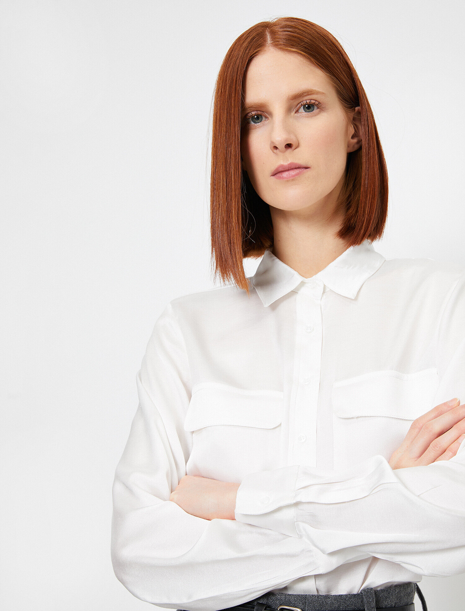   Uzun Kollu Cep Detaylı Gömlek