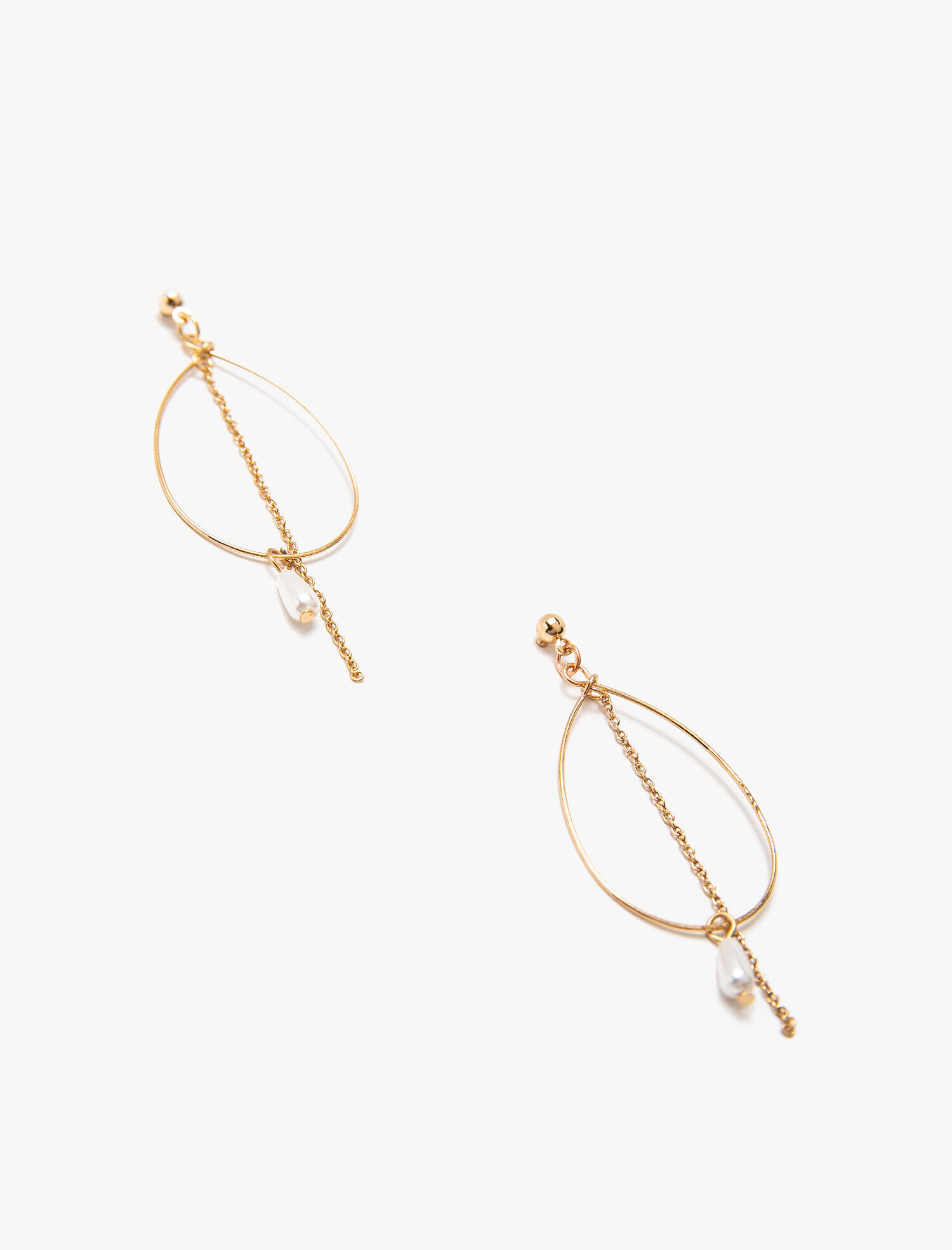  Kadın İncili Zincirli Metal Sallantılı Küpe