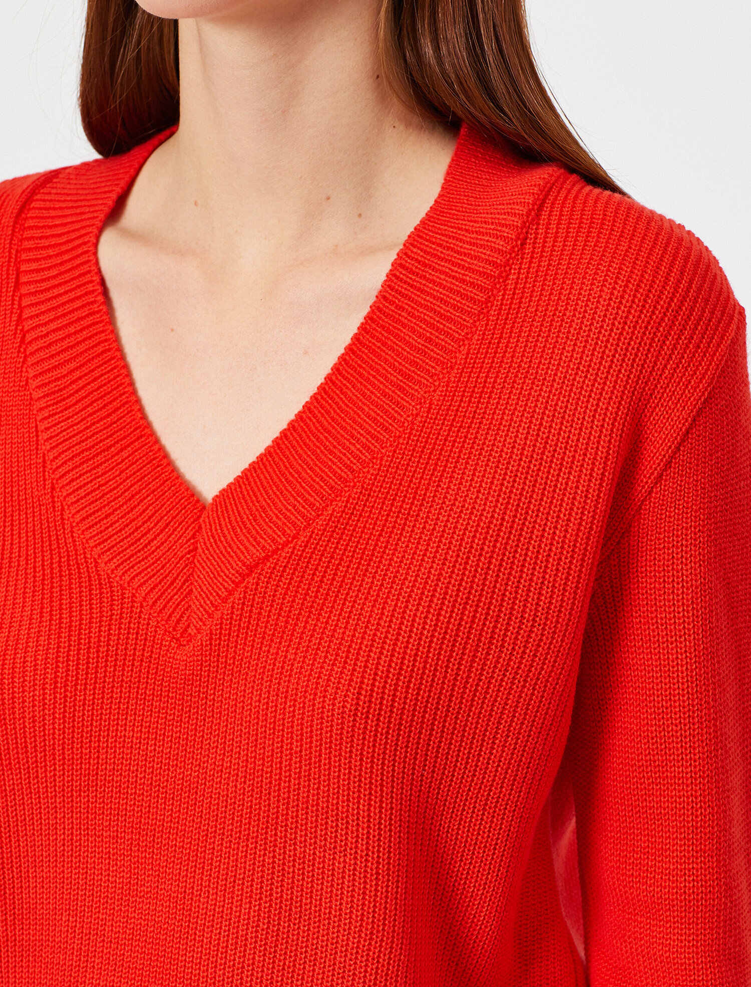   V Yaka Uzun Kollu Triko Kazak