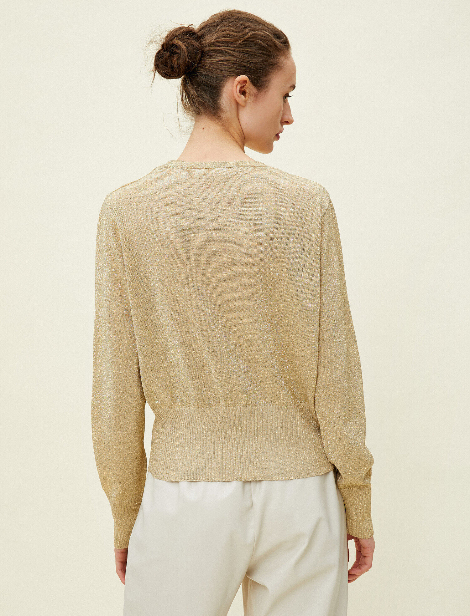   Simli Örgü Detaylı Uzun Kollu Triko Hırka