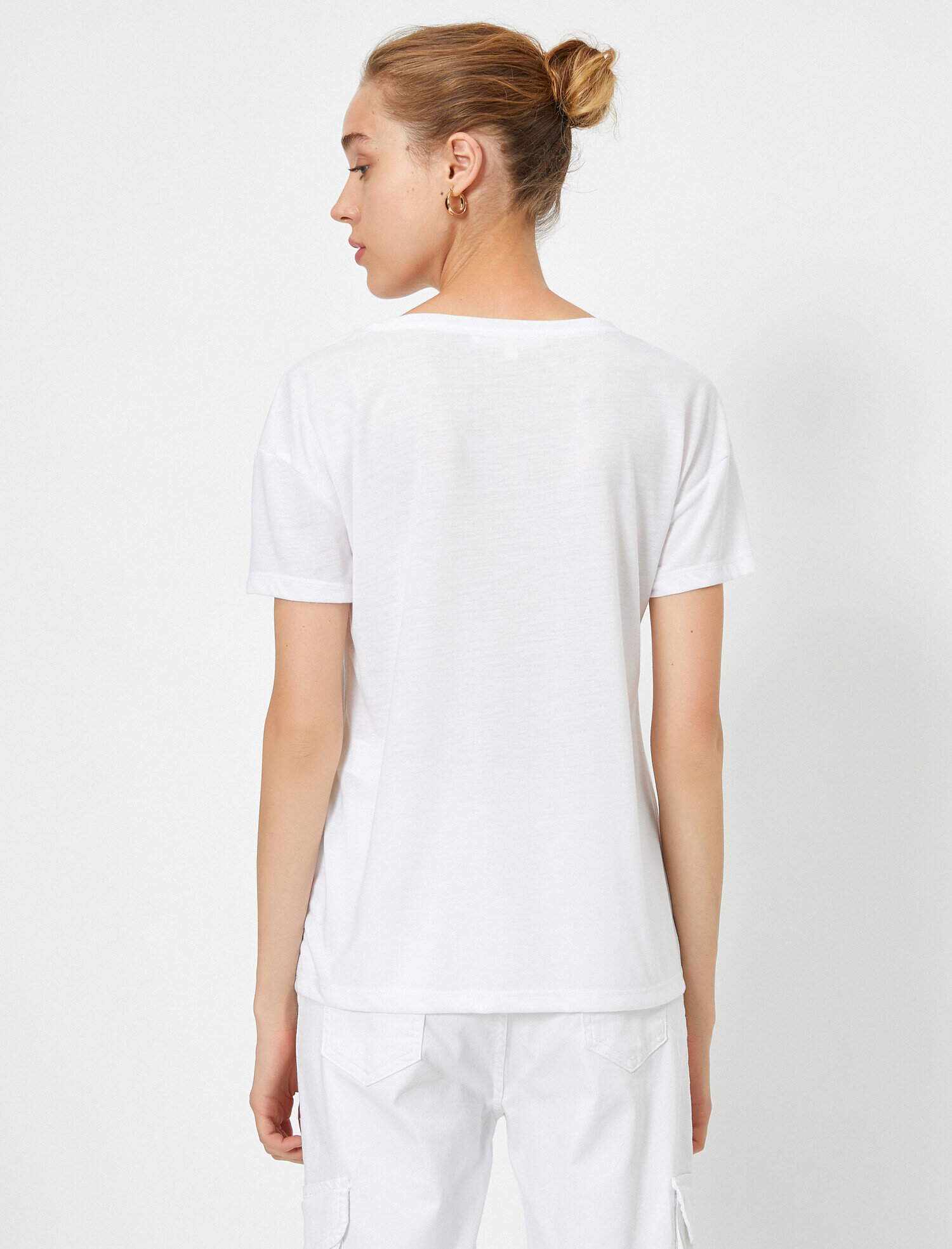   Bisiklet Yaka Kısa Kollu Yazılı Baskılı Tişört