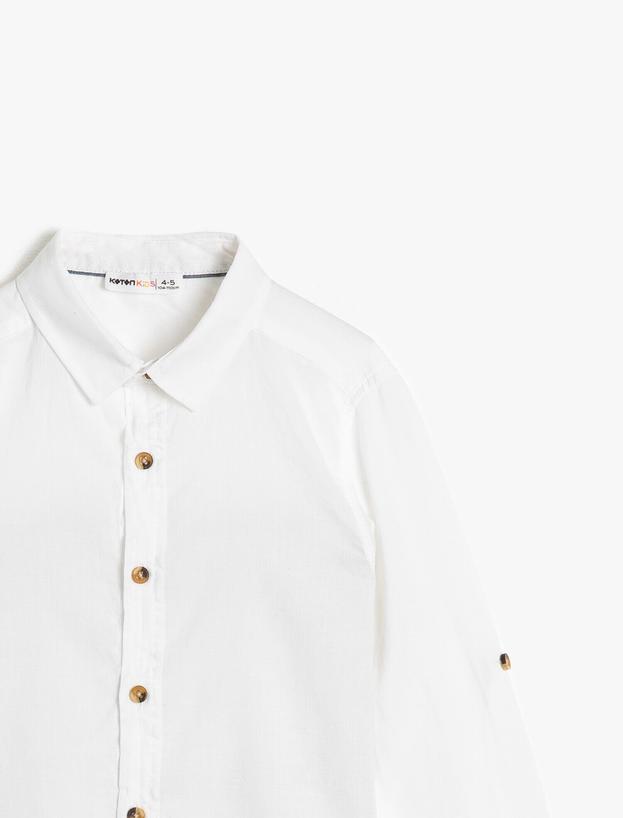  Basic Uzun Ve Katlanabilir Kollu Klasik Yaka Gömlek