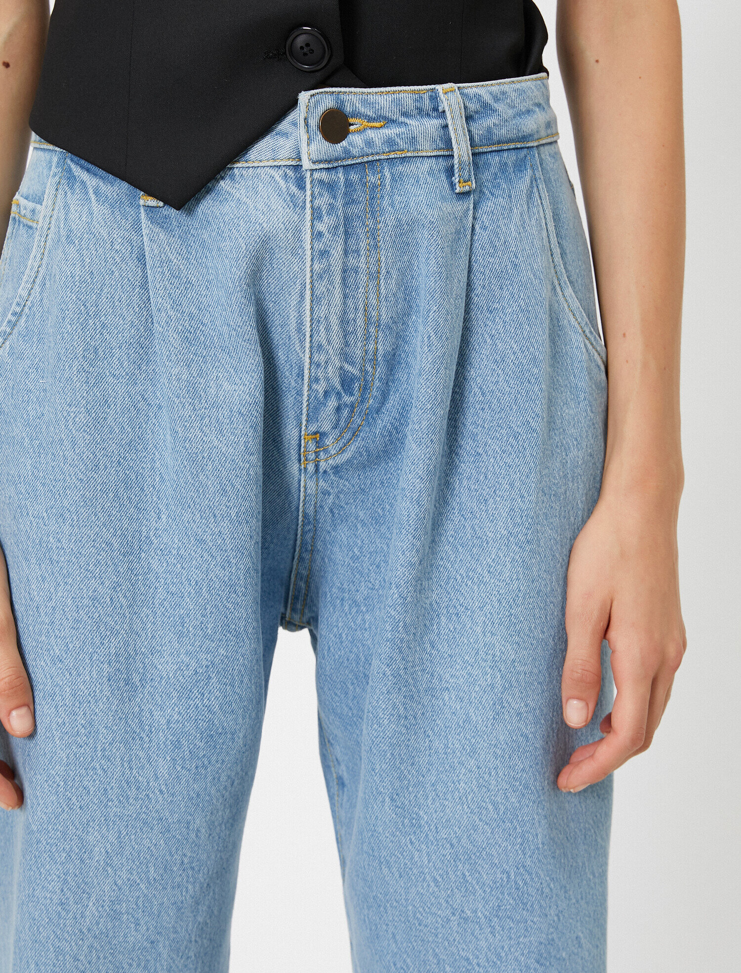   Slouchy Jean - Yüksek Bel Baldırı Bol Paçada Darlaşan Salaş Kesim Pantolon