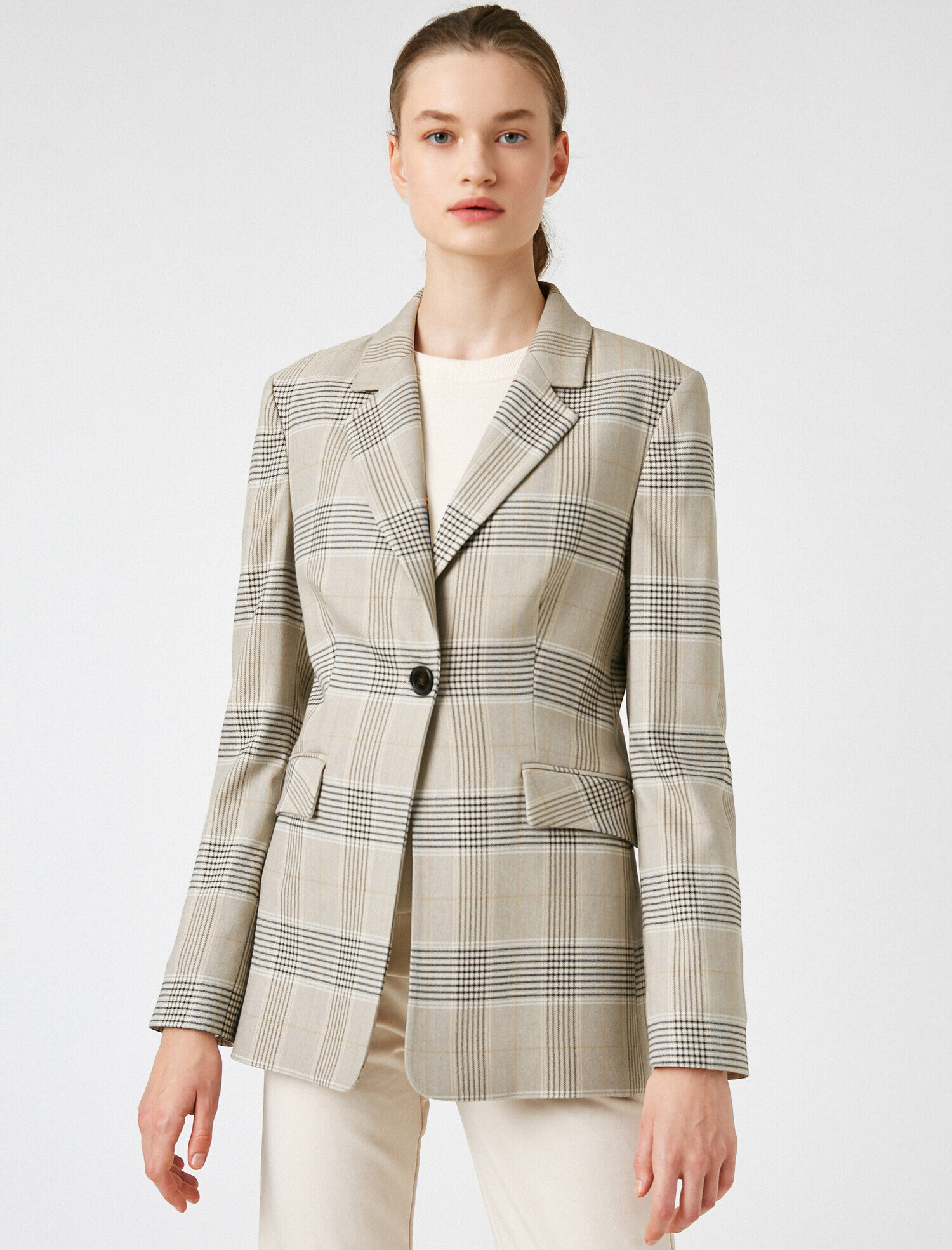   Ekoseli Blazer Ceket