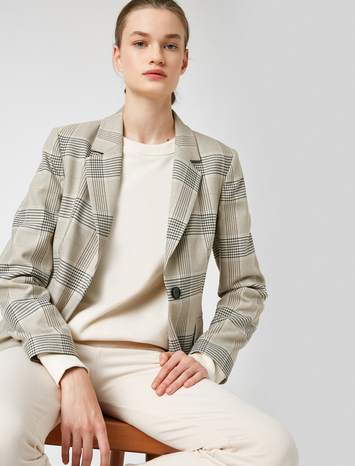   Ekoseli Blazer Ceket